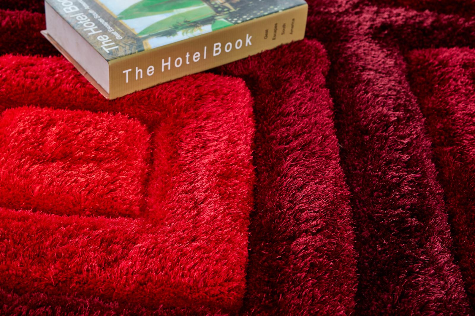 Mateos MS40 Burgundy Shag Rug — view 3