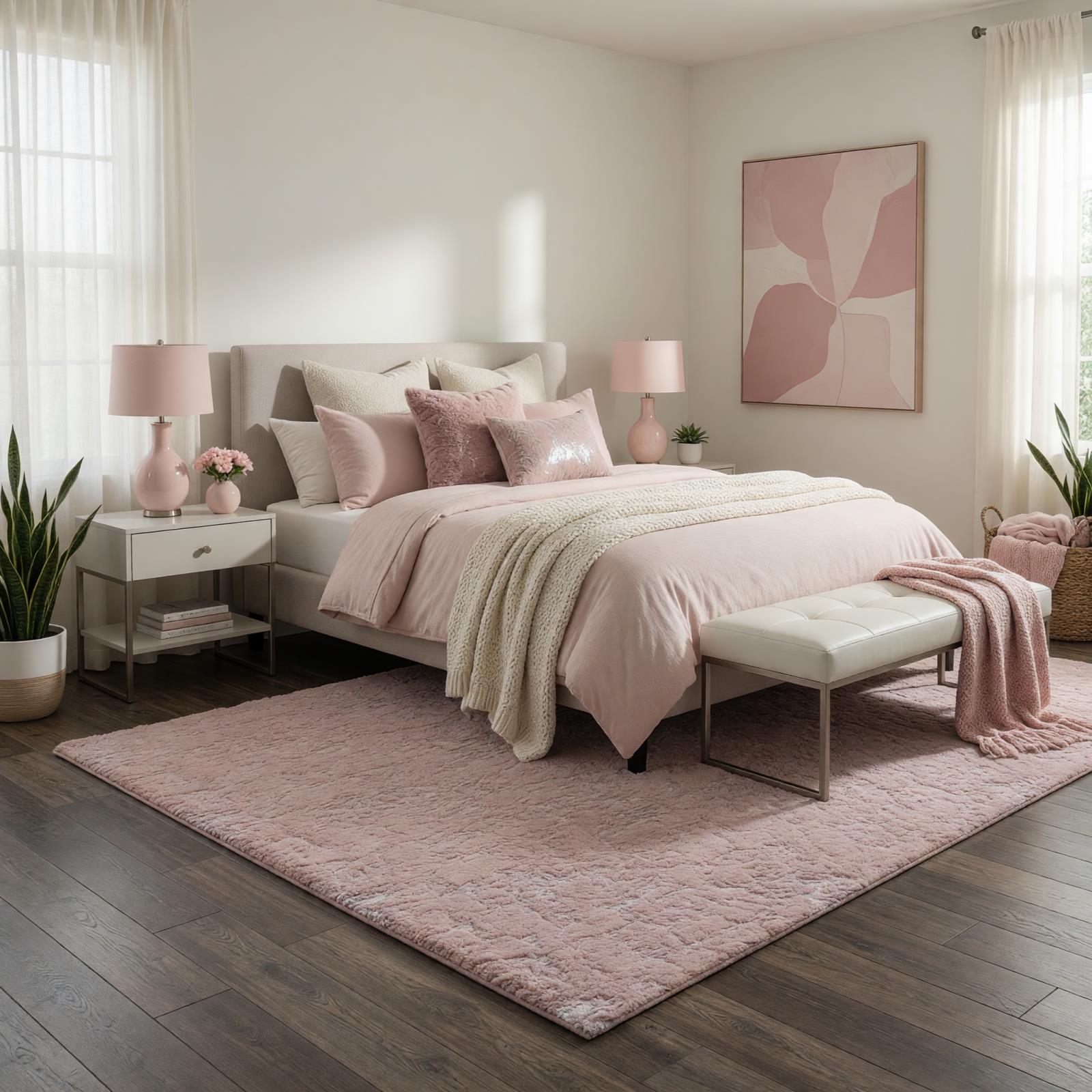 Chryso CH01 Pink Shag Rug — view 2