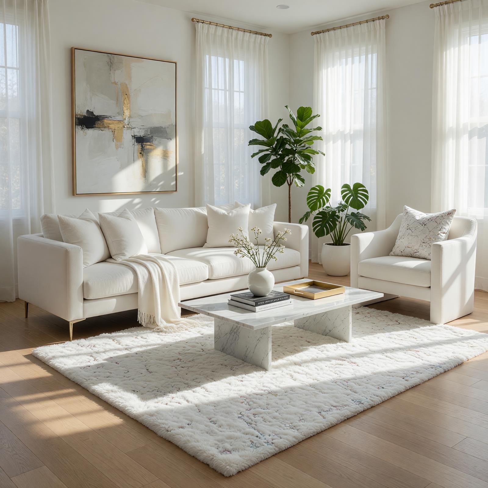 Chryso CH03 White Shag Rug — view 2