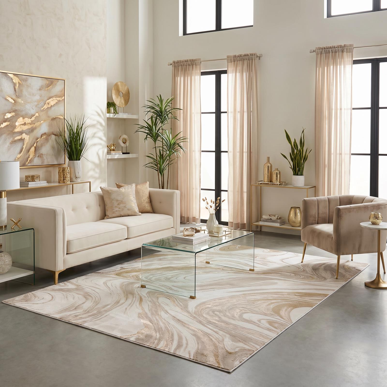 Luxe Line LU03 Dark Beige Area Rug