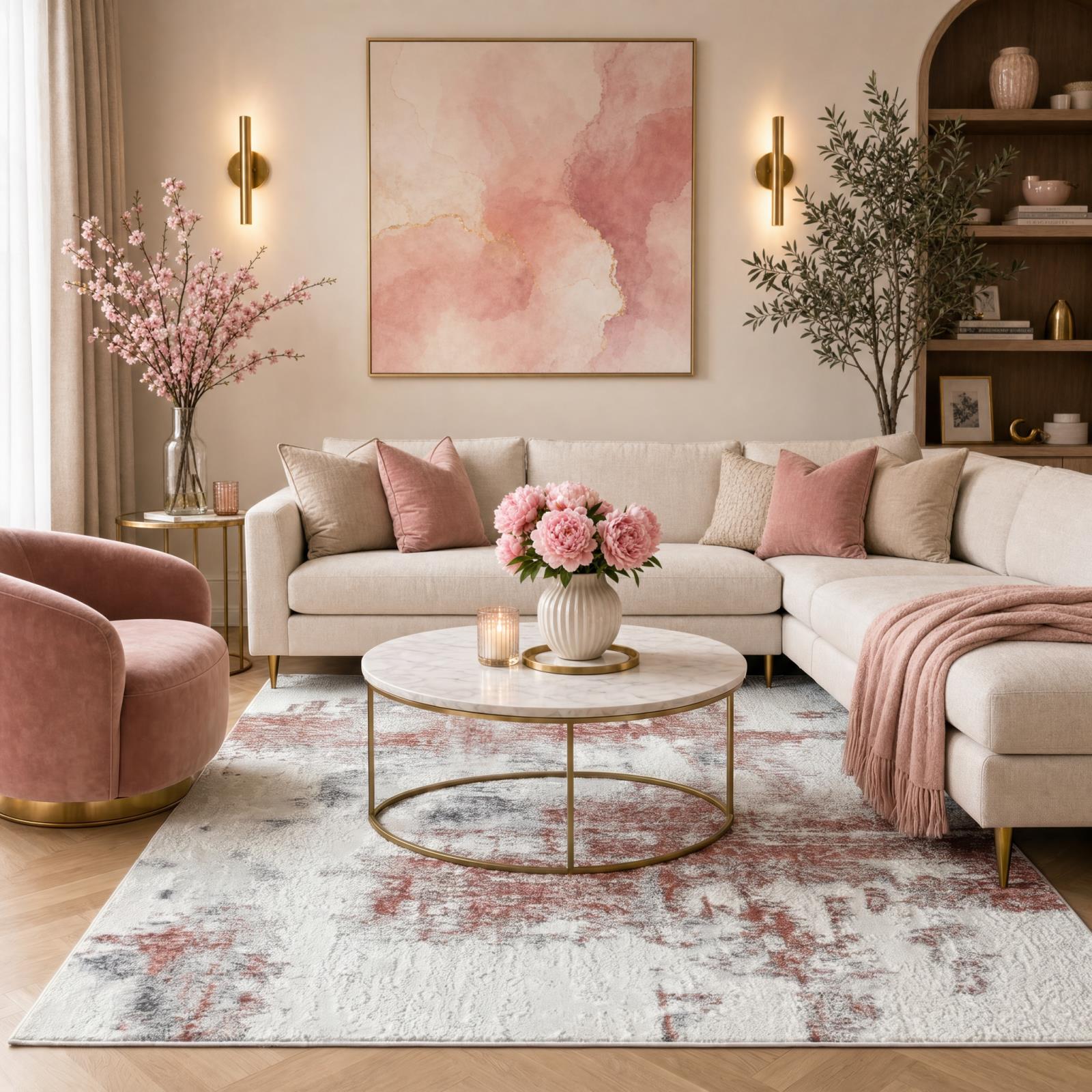 Lavell LV01 White Area Rug