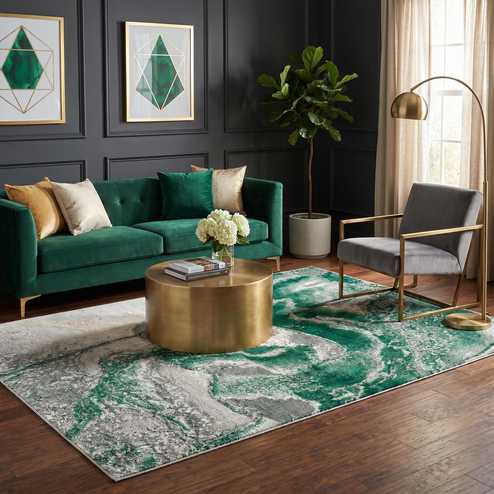 Lavell LV02 White Area Rug
