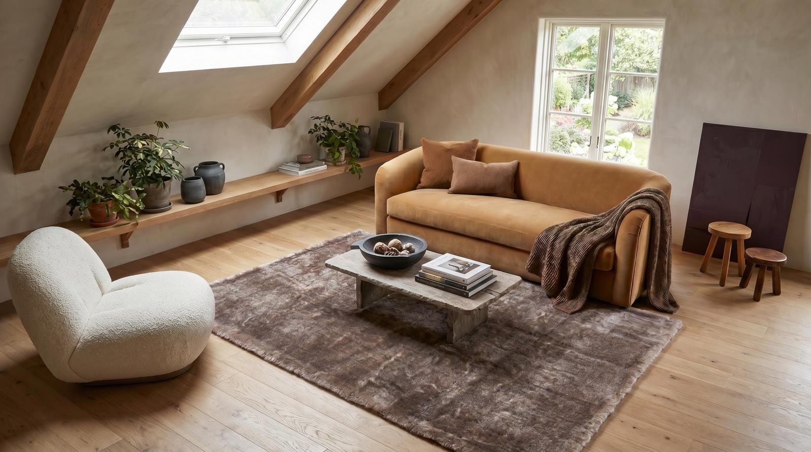 Amore AO02 Brown Shag Rug — view 5