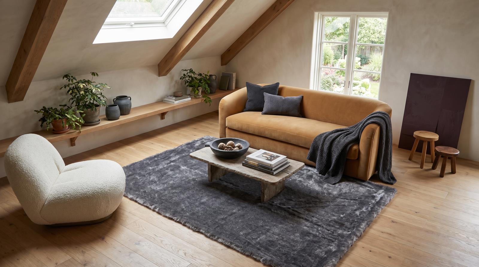 Amore AO01 Black Shag Rug — view 2