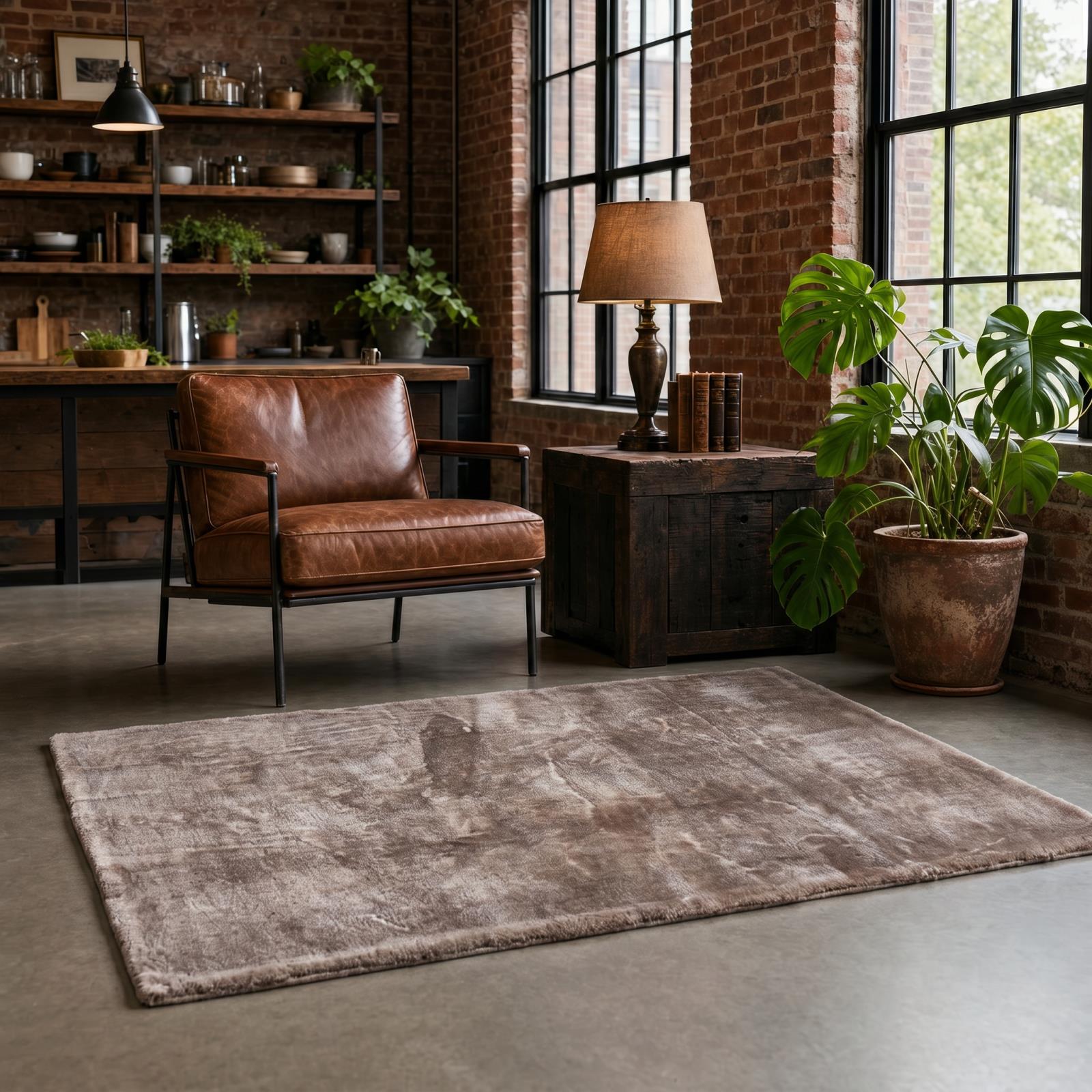 Amore AO02 Brown Shag Rug — view 2