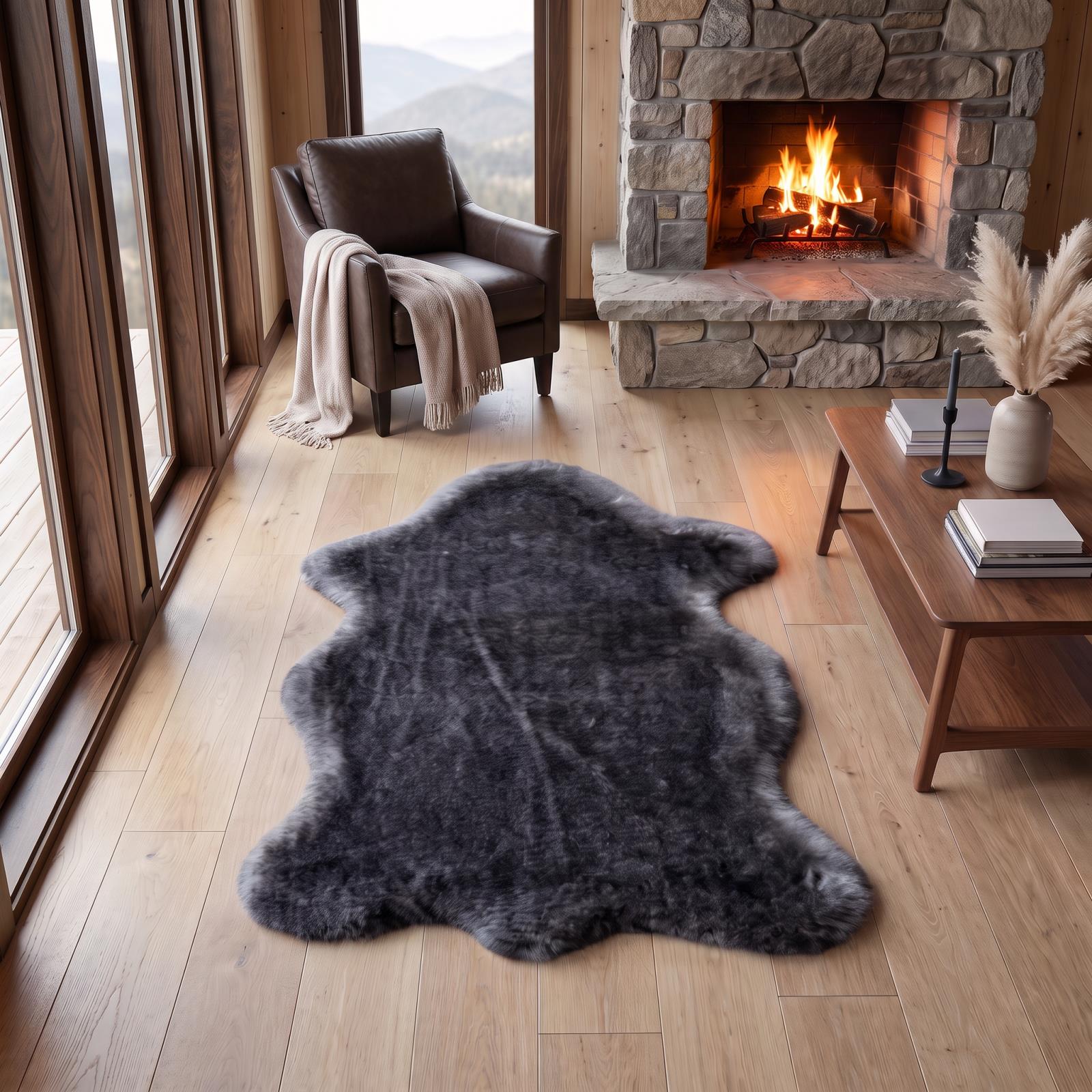 Amore AO01 Black Shag Rug