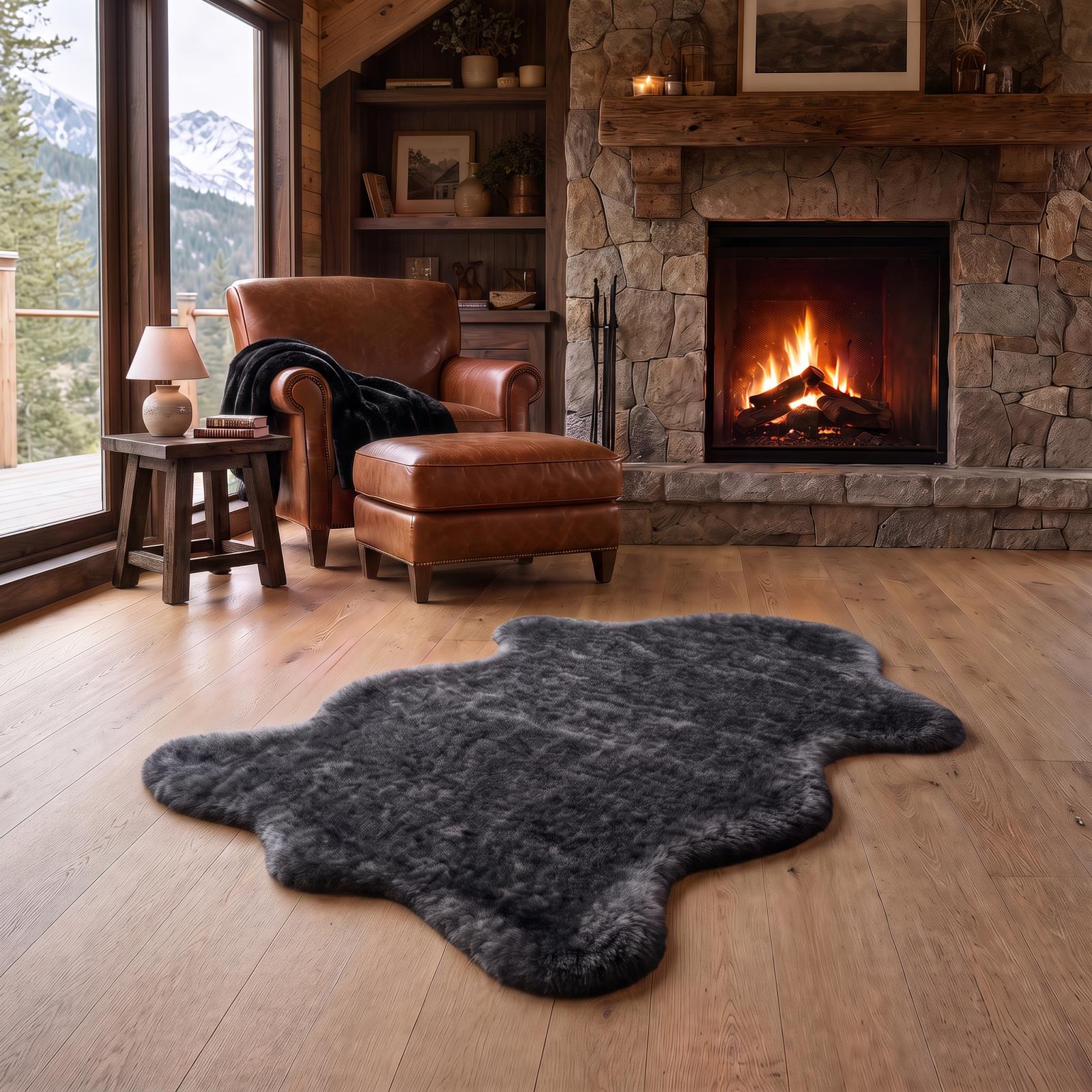Amore AO01 Black Shag Rug — view 5