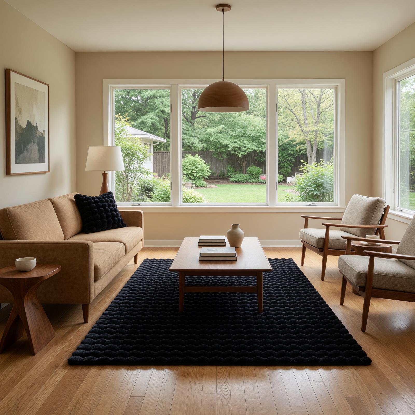 Valencia Fur VF04 Black Shag Rug — view 2