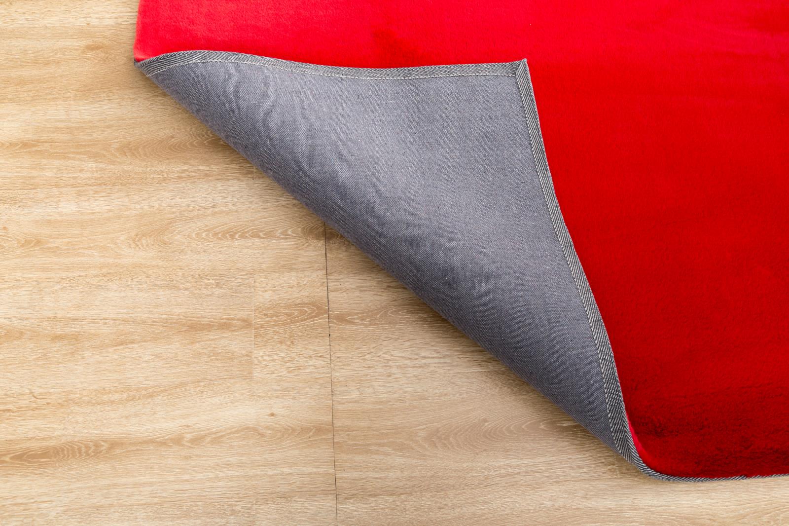 Faux Rabbit Fur RB03 Red Shag Rug — view 6