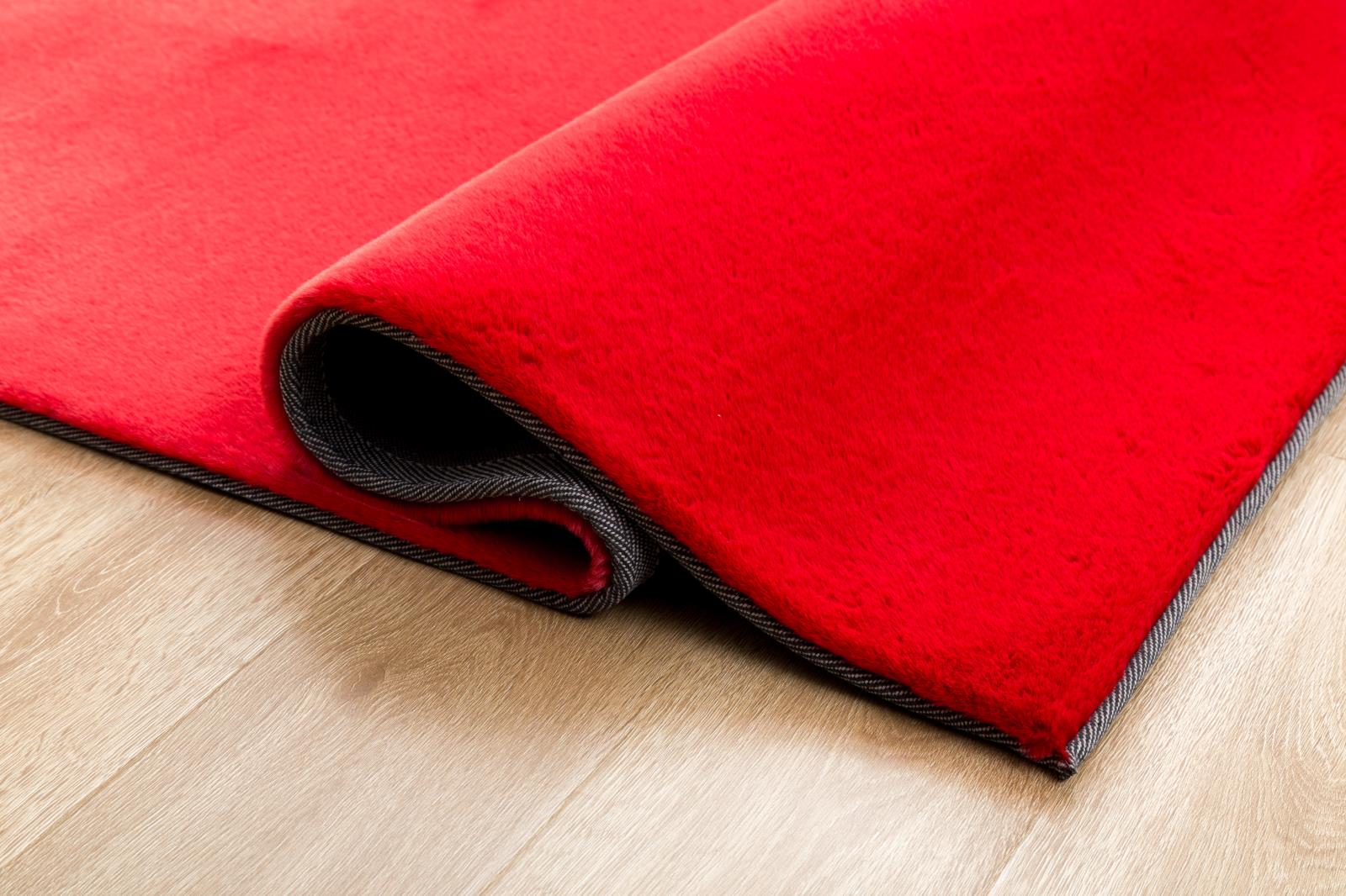 Faux Rabbit Fur RB03 Red Shag Rug — view 5