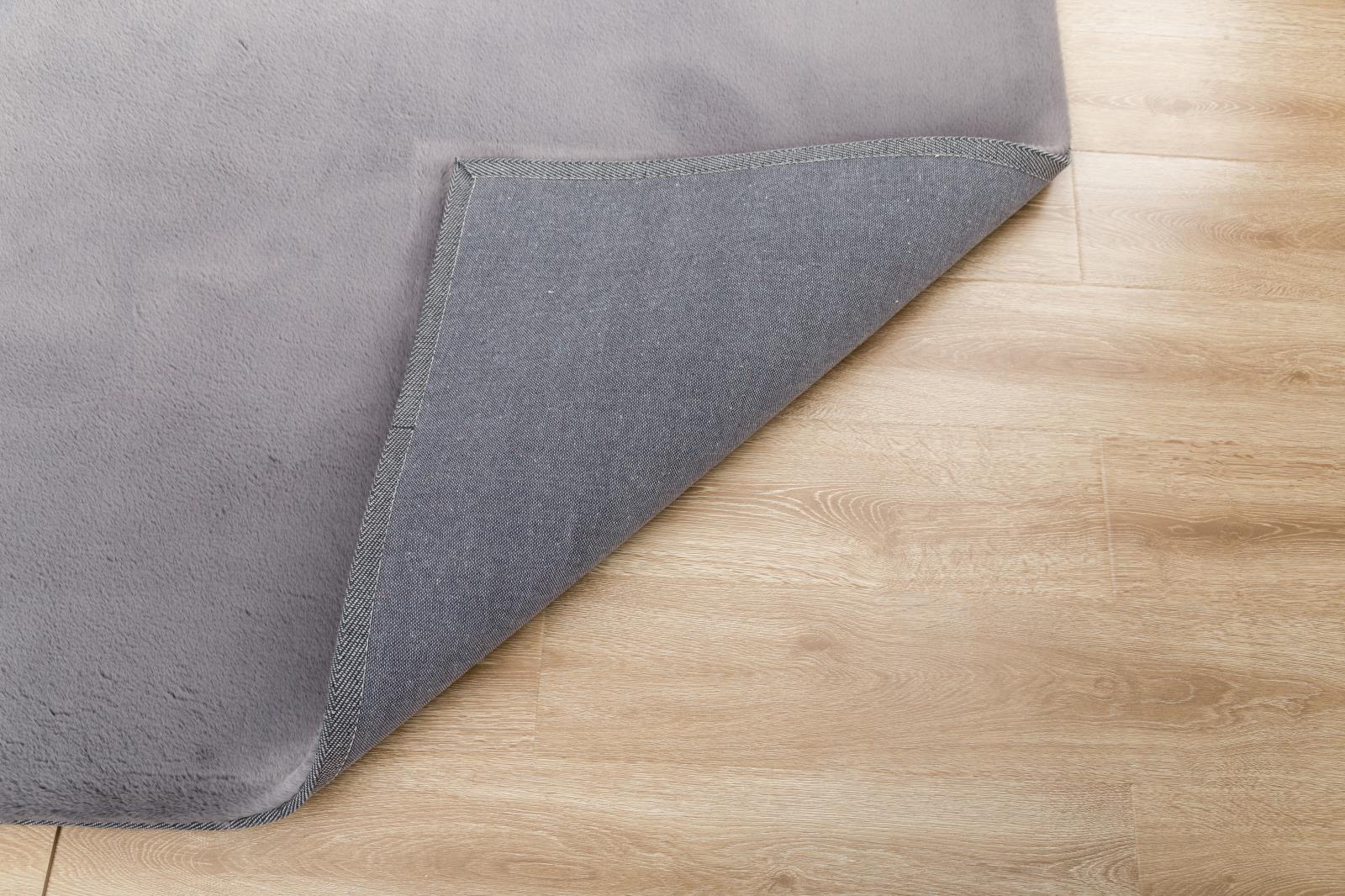 Faux Rabbit Fur RB04 Gray Shag Rug — view 4