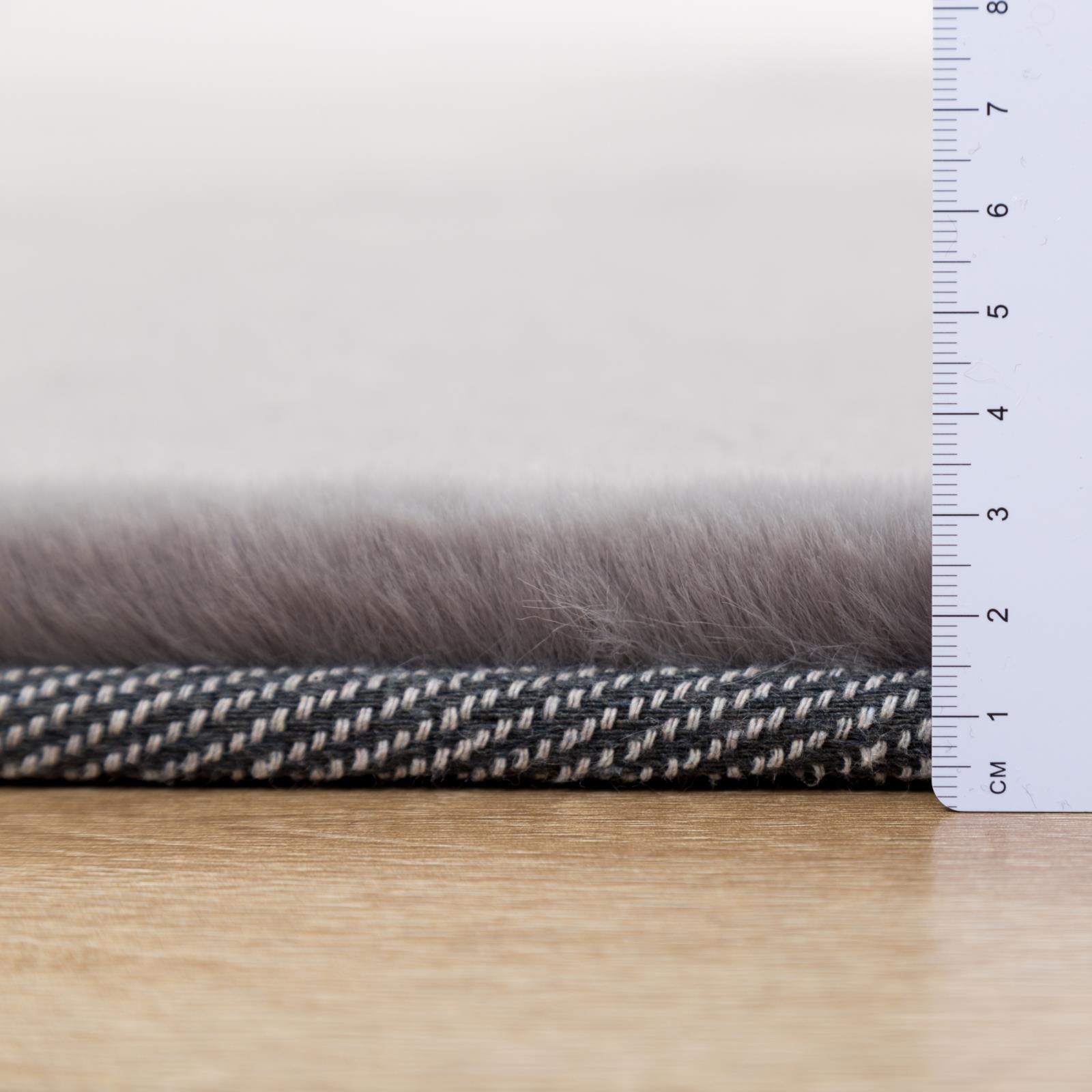 Faux Rabbit Fur RB04 Gray Shag Rug — view 2