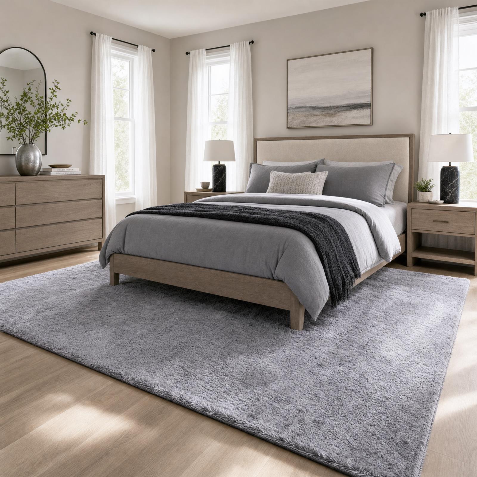 Faux Fur FU01 Gray Shag Rug