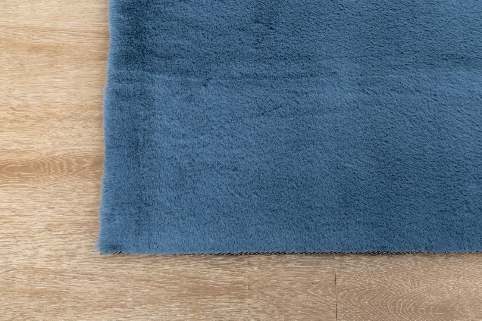 Faux Rabbit Fur RB10 Blue Shag Rug — view 6
