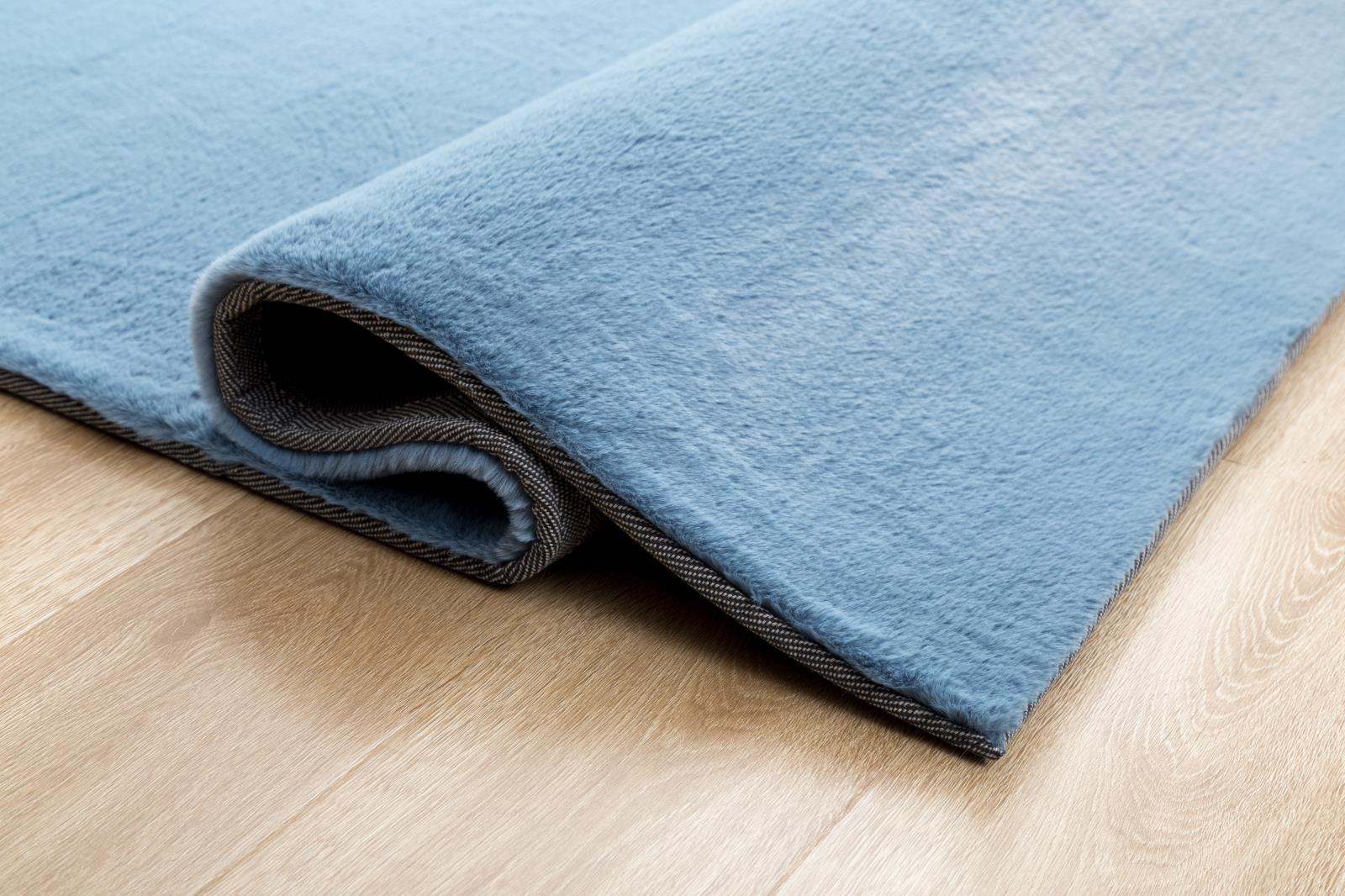 Faux Rabbit Fur RB10 Blue Shag Rug — view 4