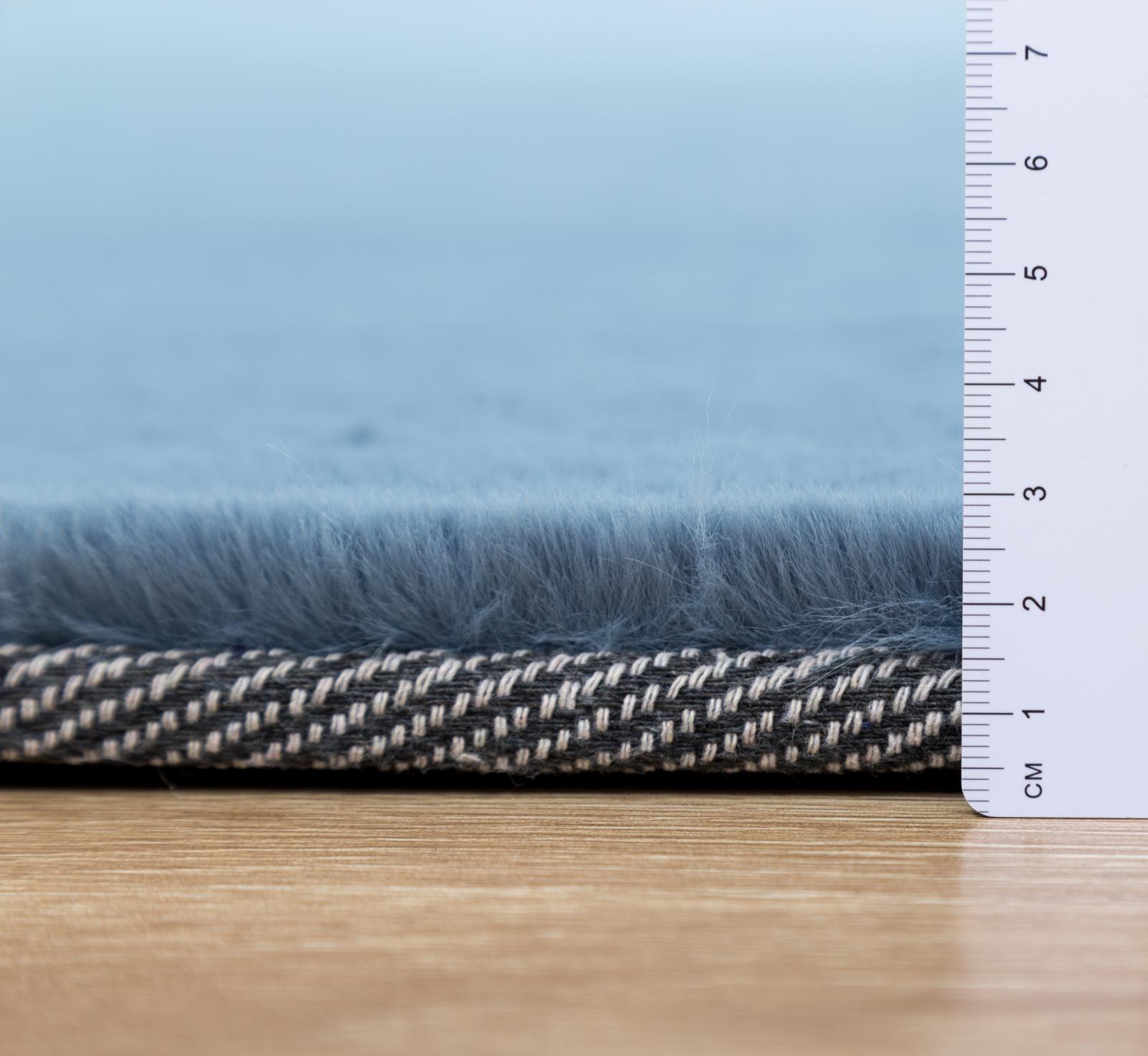 Faux Rabbit Fur RB10 Blue Shag Rug — view 3