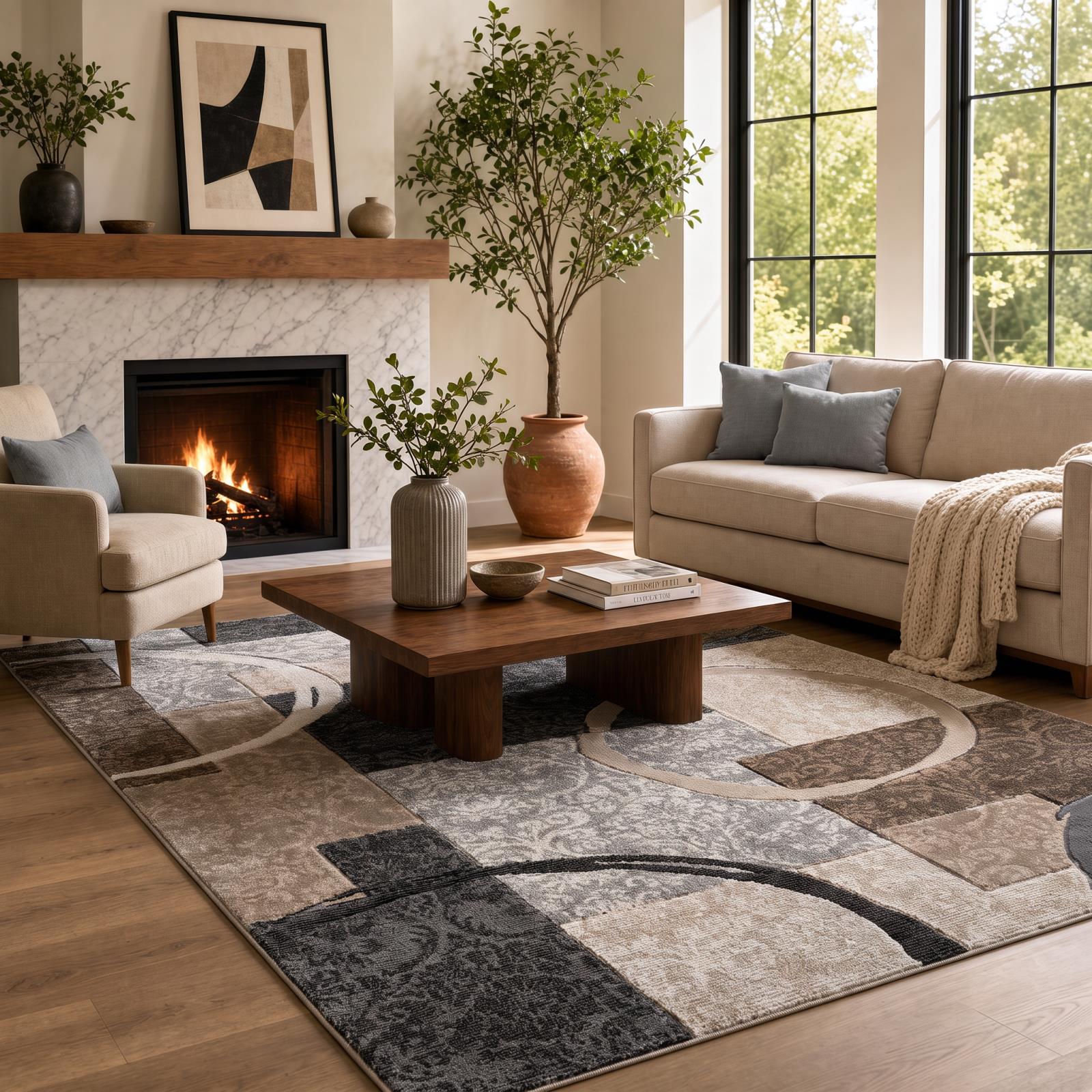 Alexia AX06 Black Area Rug