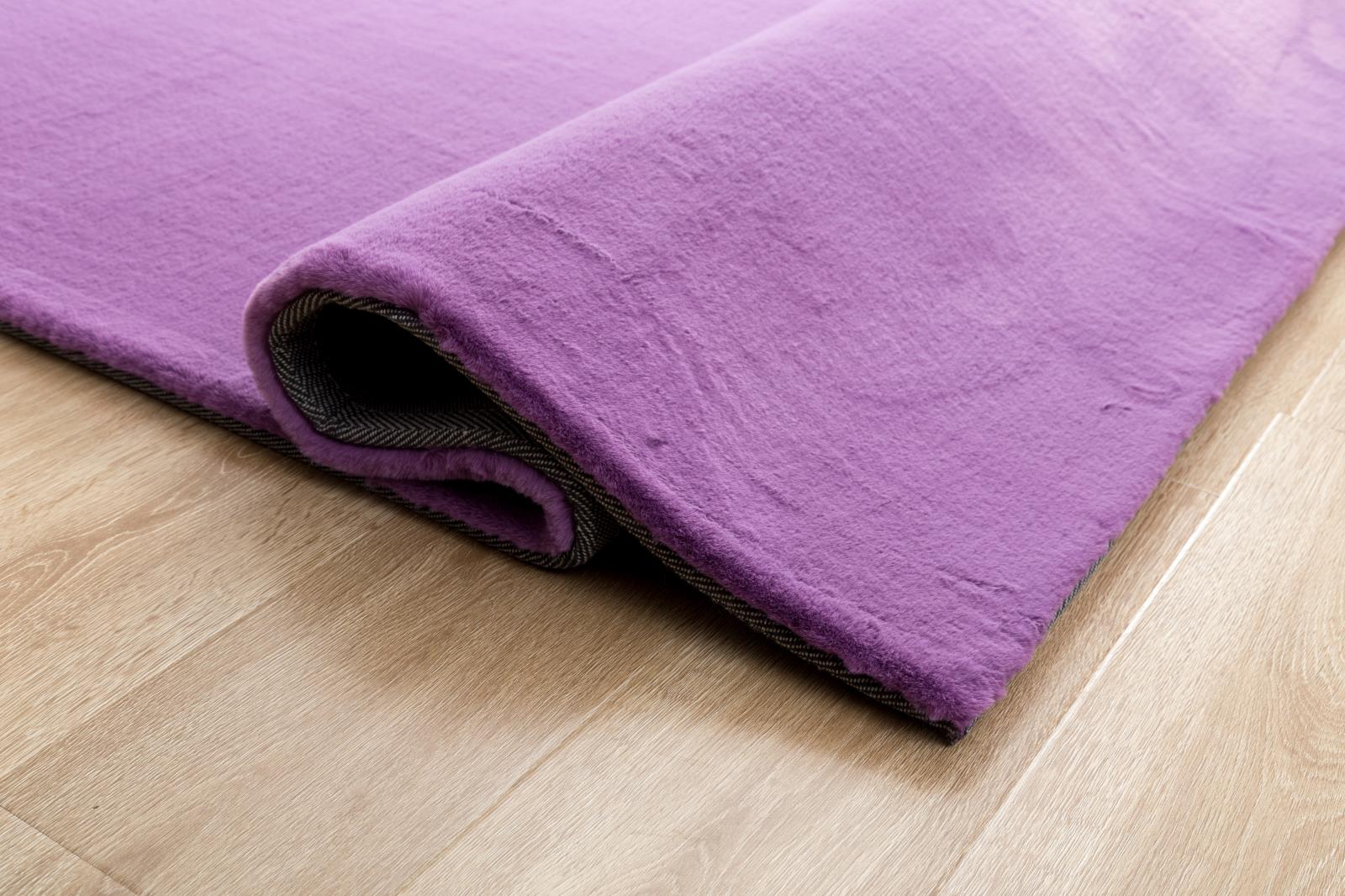 Faux Rabbit Fur RB11 Purple Shag Rug — view 4