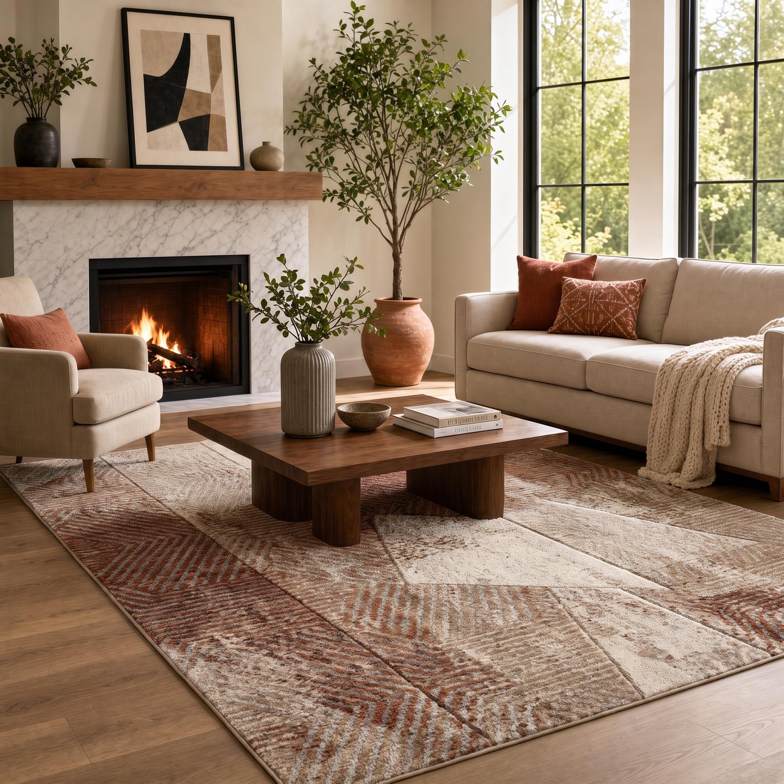 Alexia AX05 Tan Area Rug