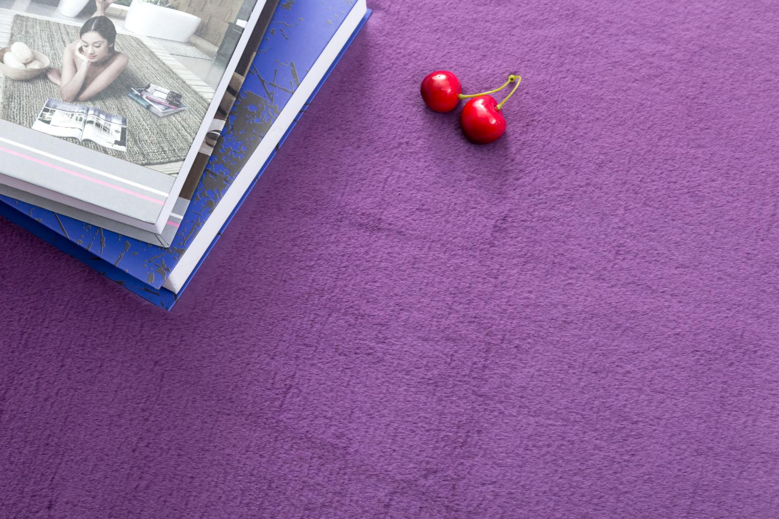 Faux Rabbit Fur RB11 Purple Shag Rug — view 6