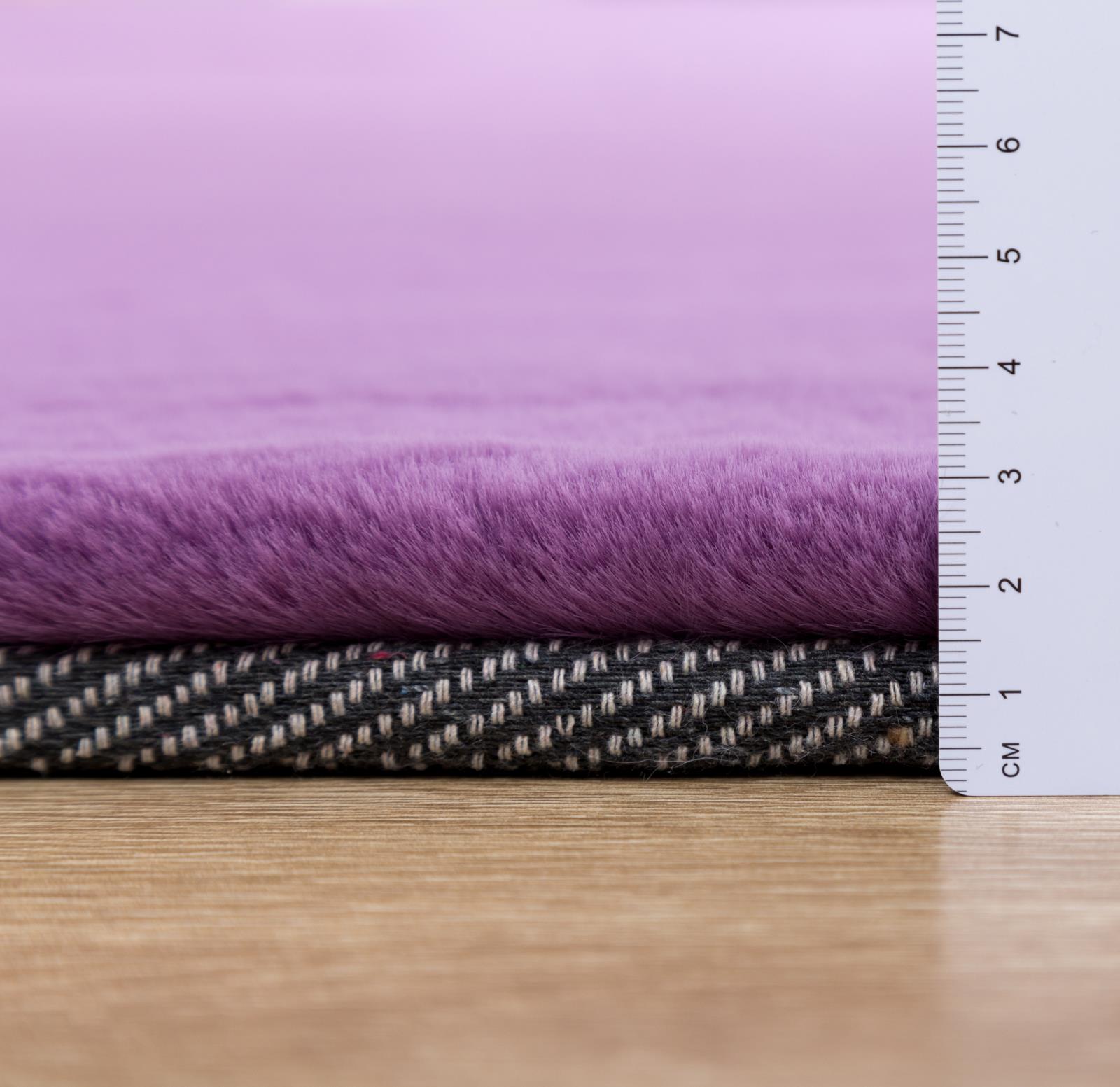 Faux Rabbit Fur RB11 Purple Shag Rug — view 3