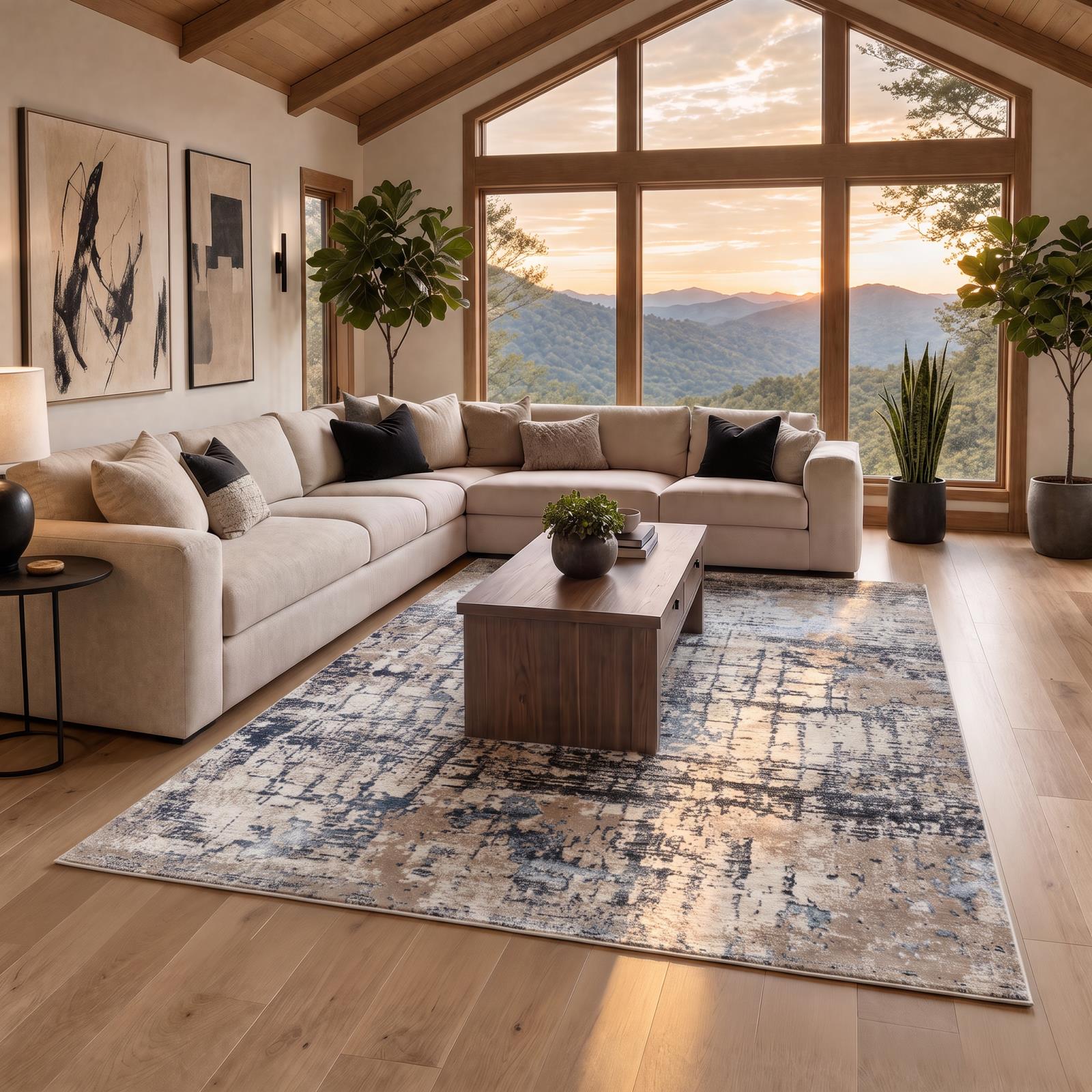 Omari OM06 Blue Gray Area Rug