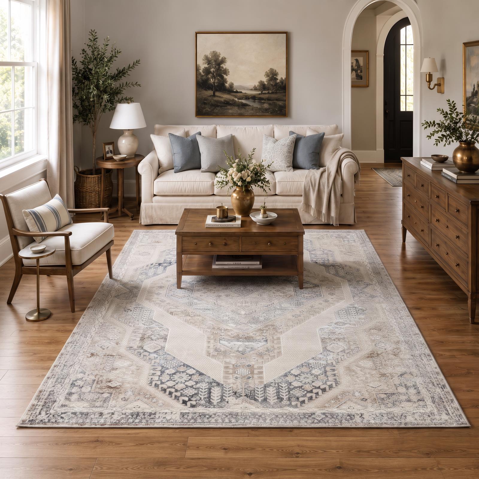 Omari OM04 Cream Area Rug