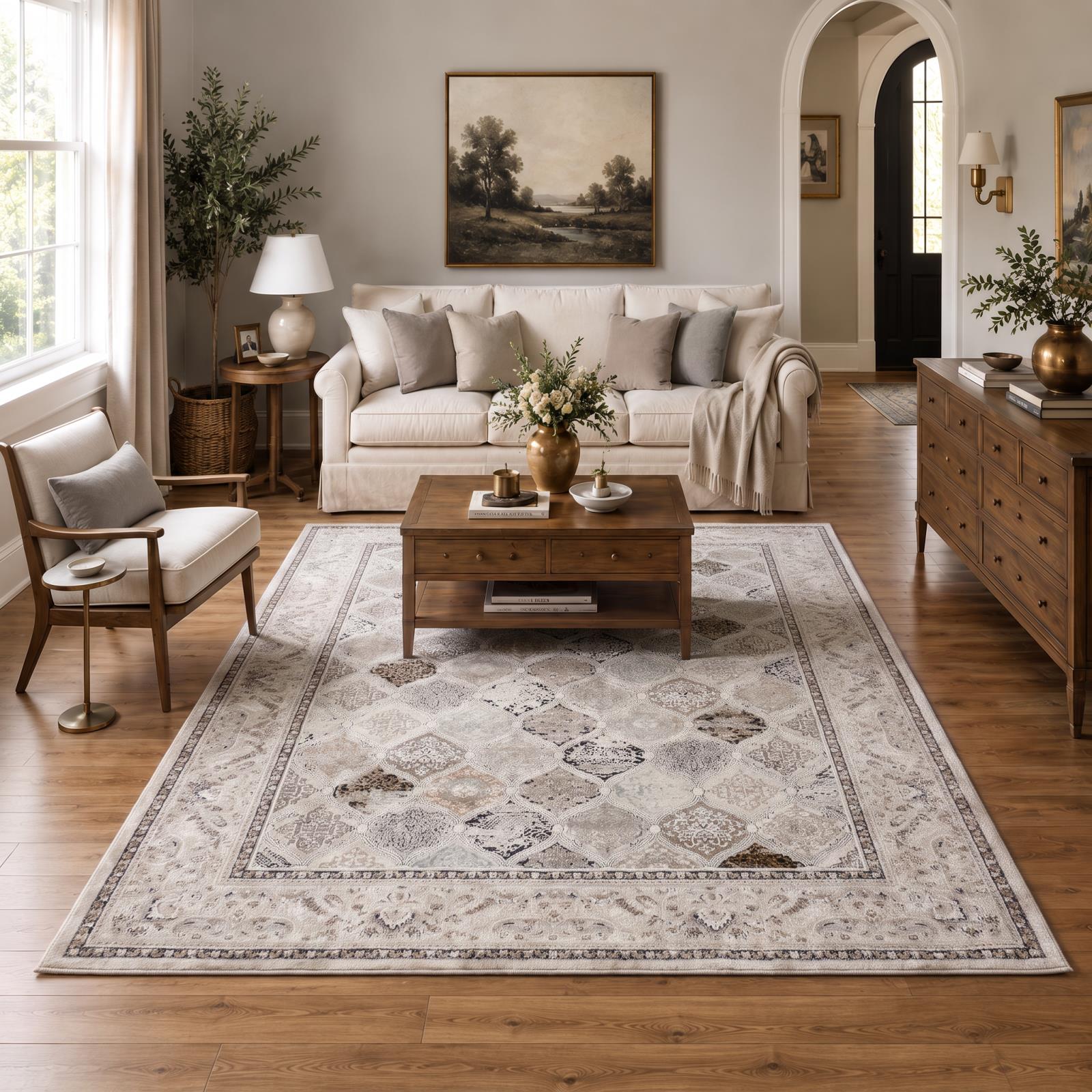 Omari OM01 Cream Area Rug