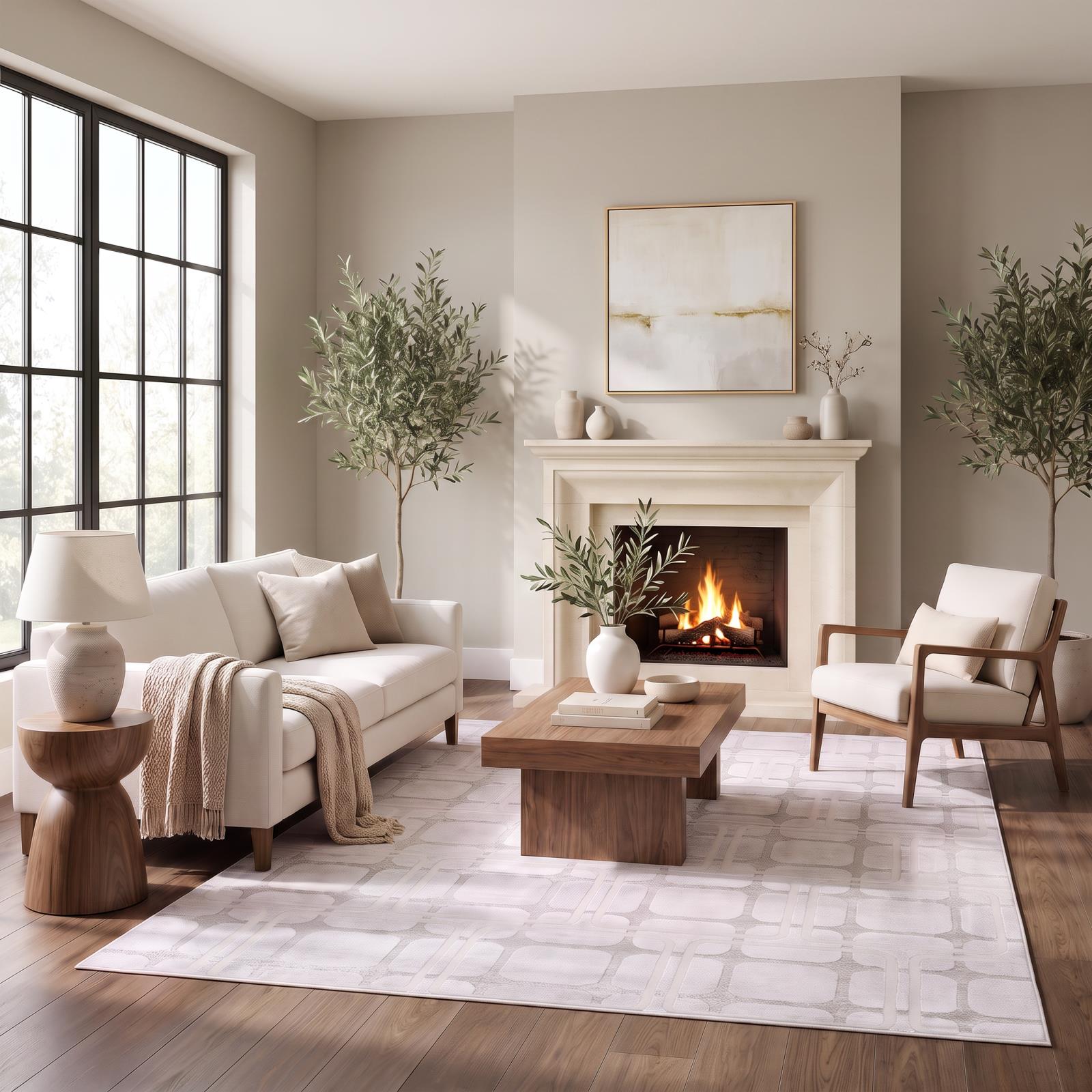 Hypnos HS08 White Area Rug