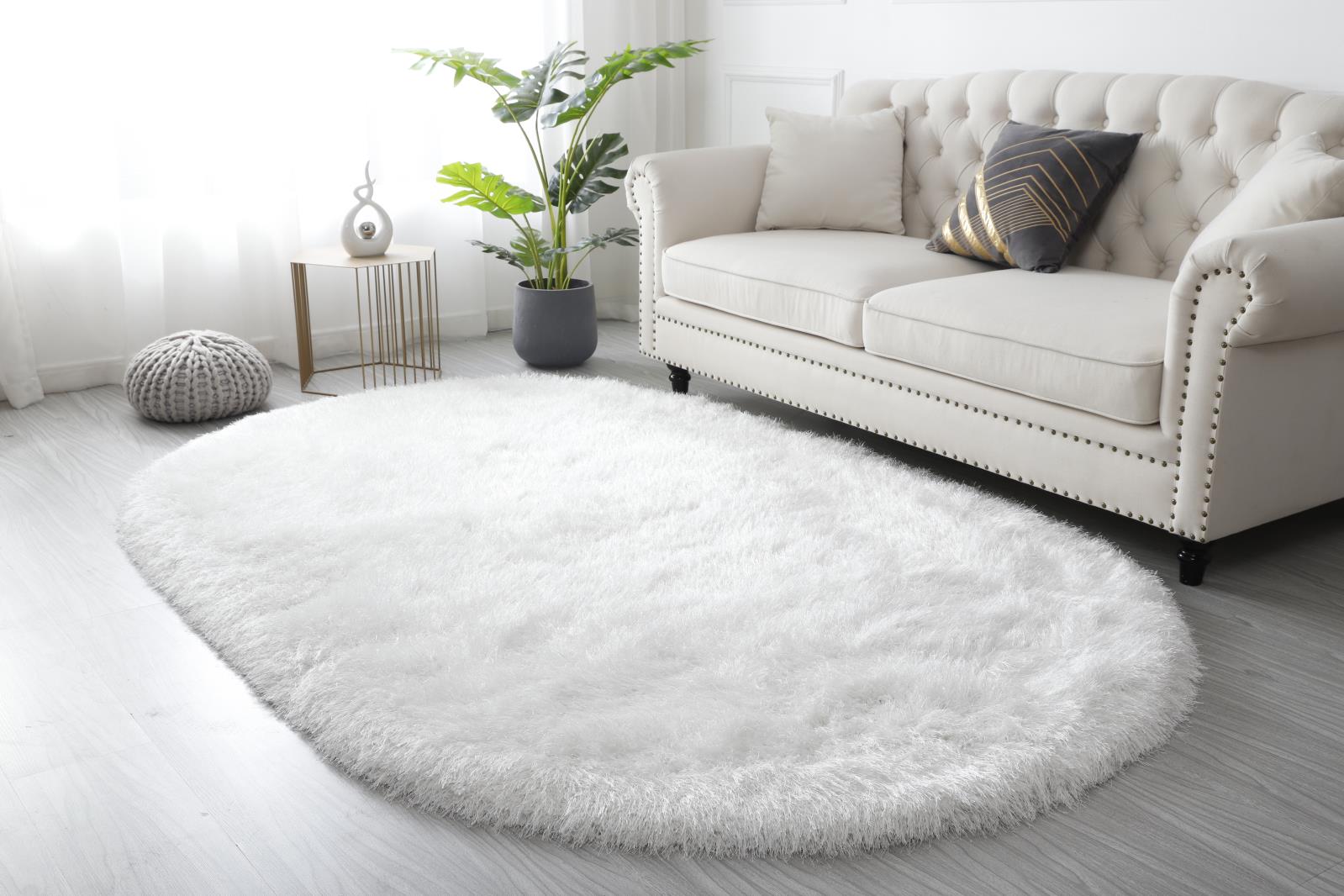 Manhattan MH02 White Shag Rug — view 12