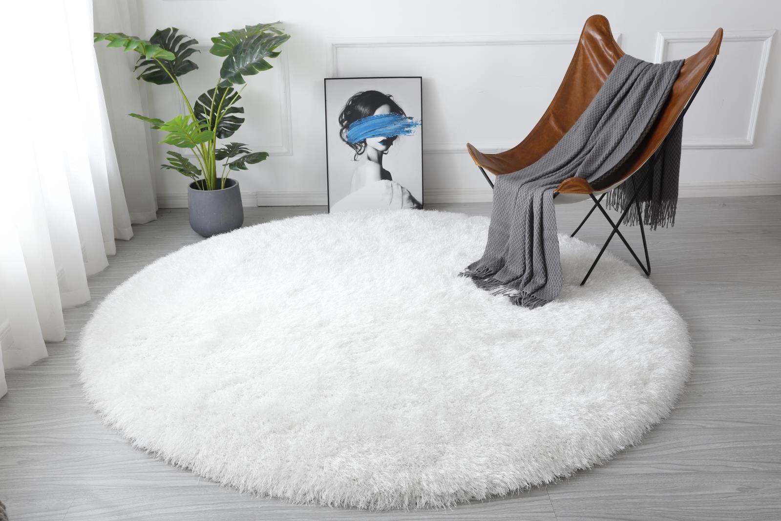Manhattan MH02 White Shag Rug — view 9