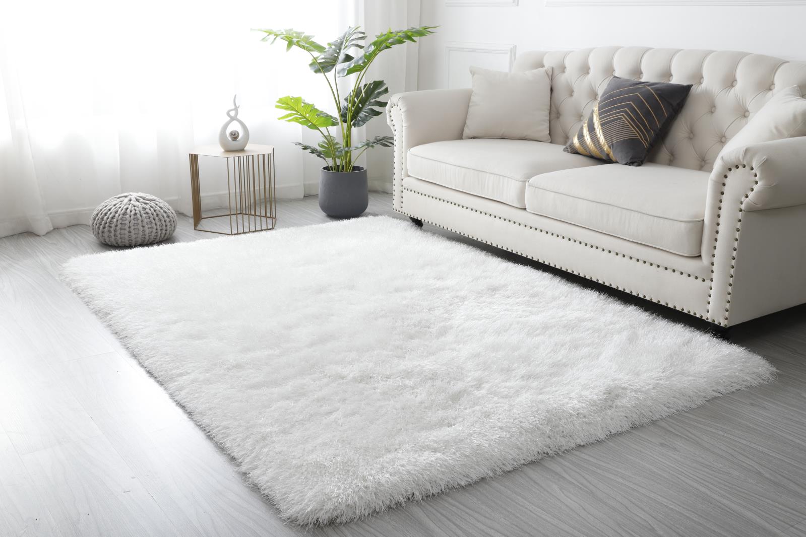 Manhattan MH02 White Shag Rug — view 5