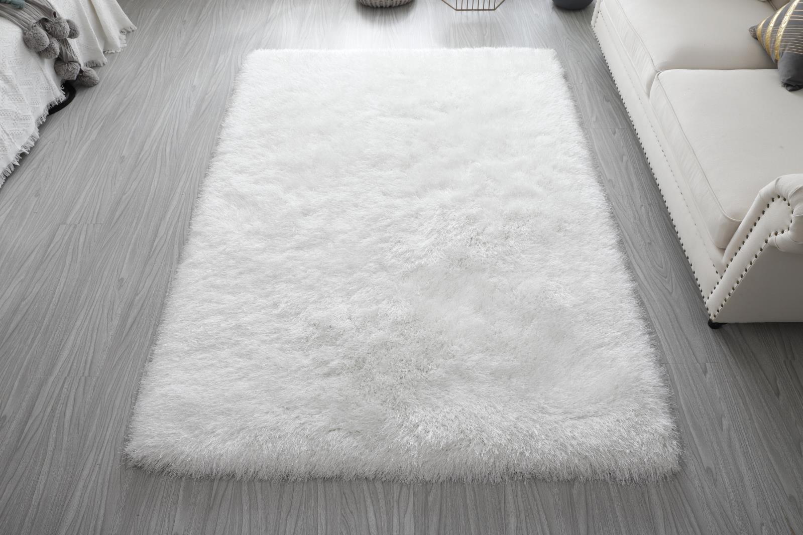 Manhattan MH02 White Shag Rug — view 4