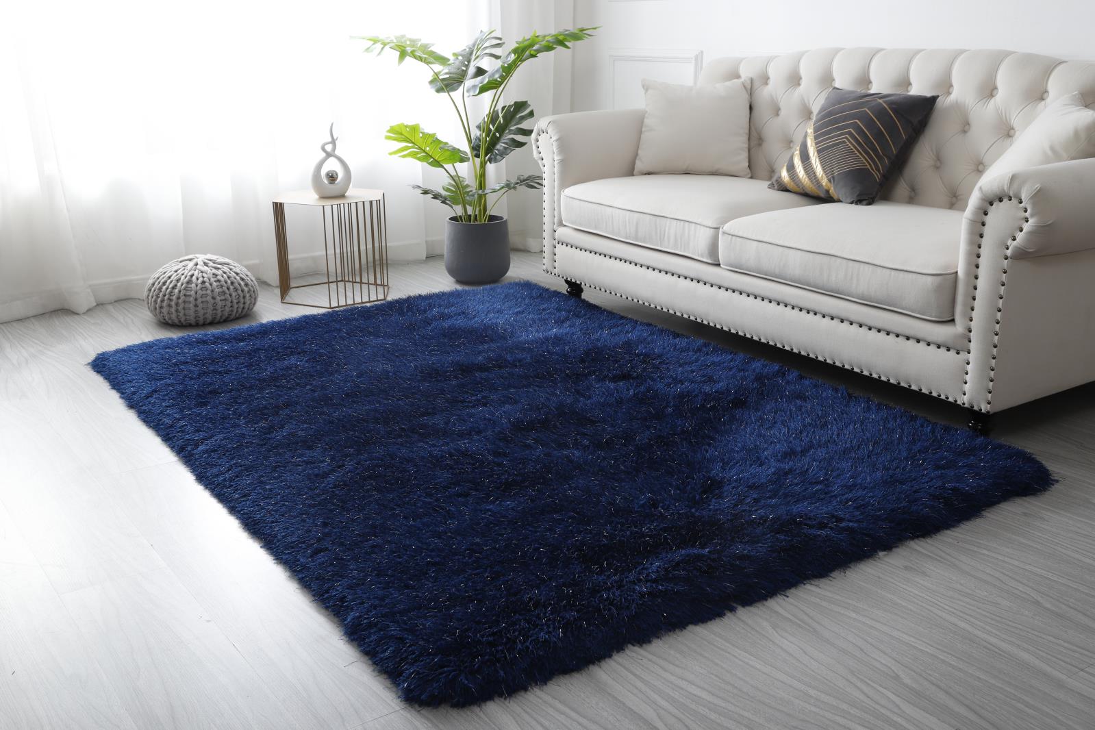 Manhattan MH03 Navy Blue Shag Rug — view 8