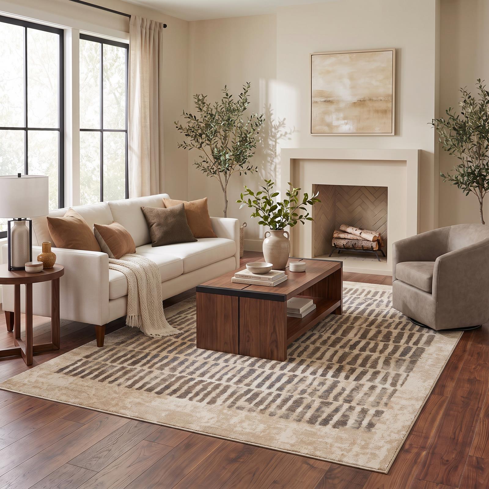Kriselia KA12 Beige Area Rug