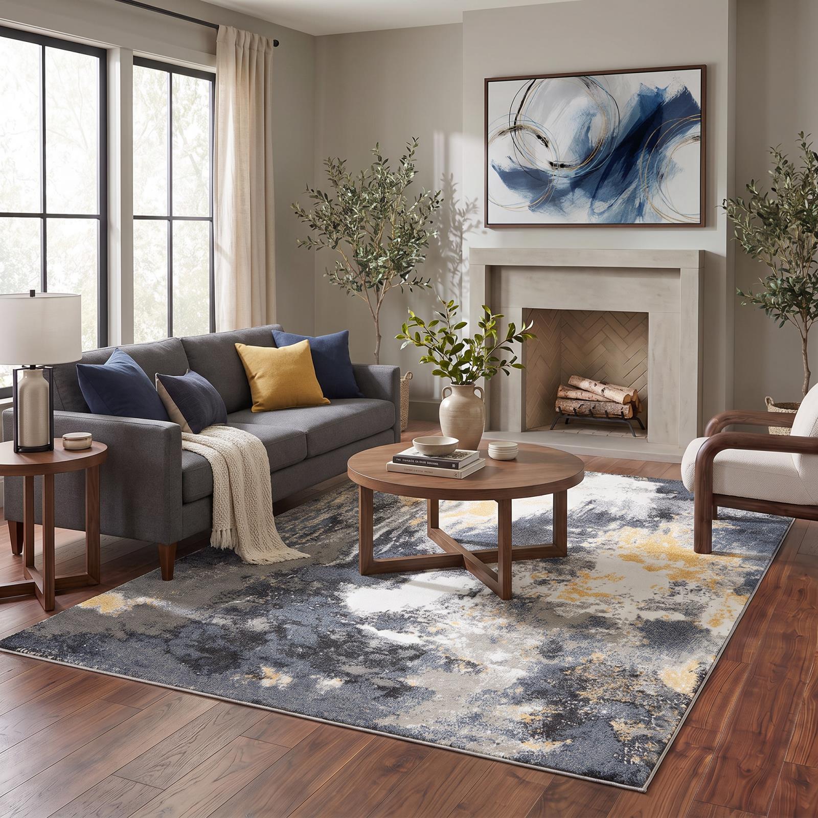 Kriselia KA01 Gray Area Rug