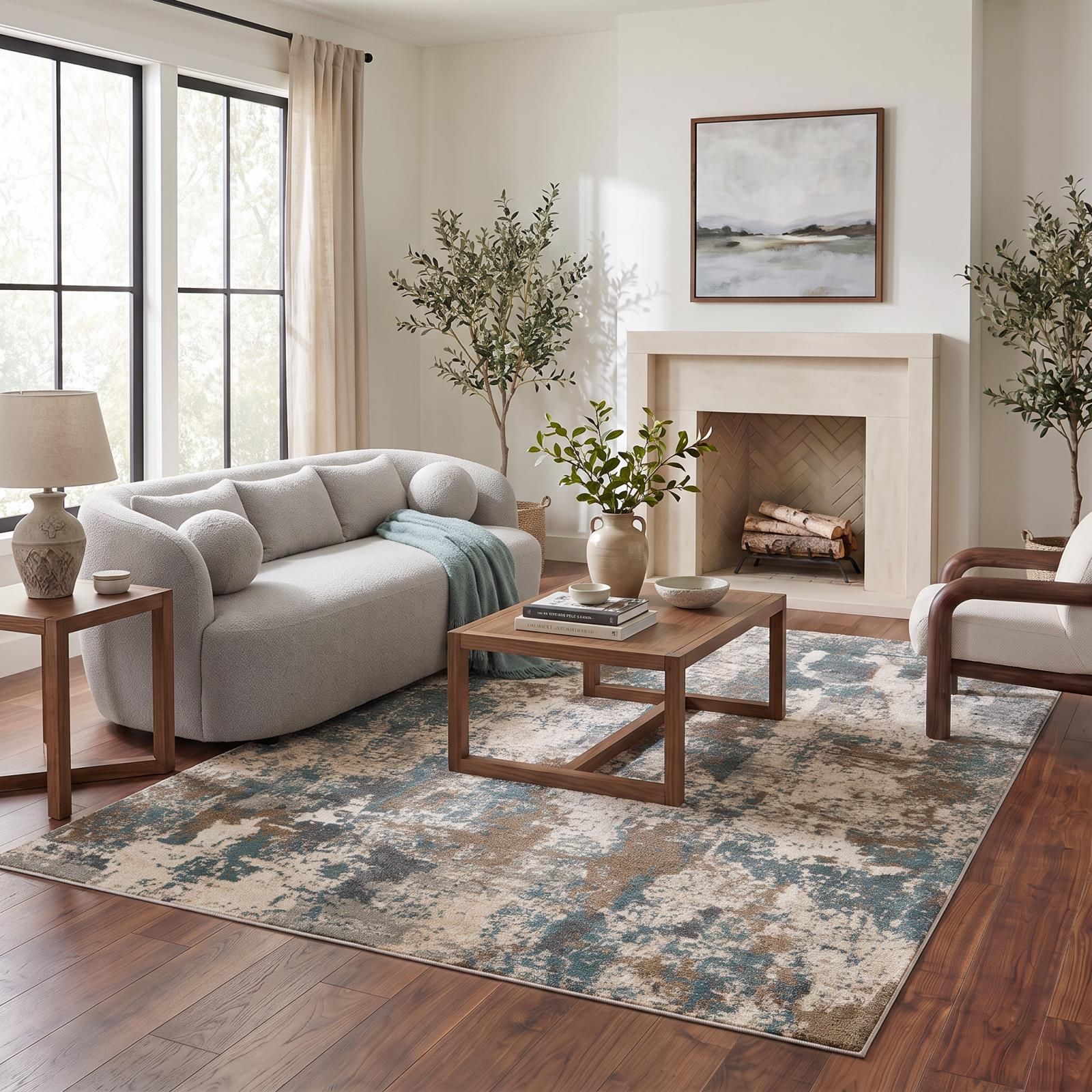 Kriselia KA04 Teal Area Rug