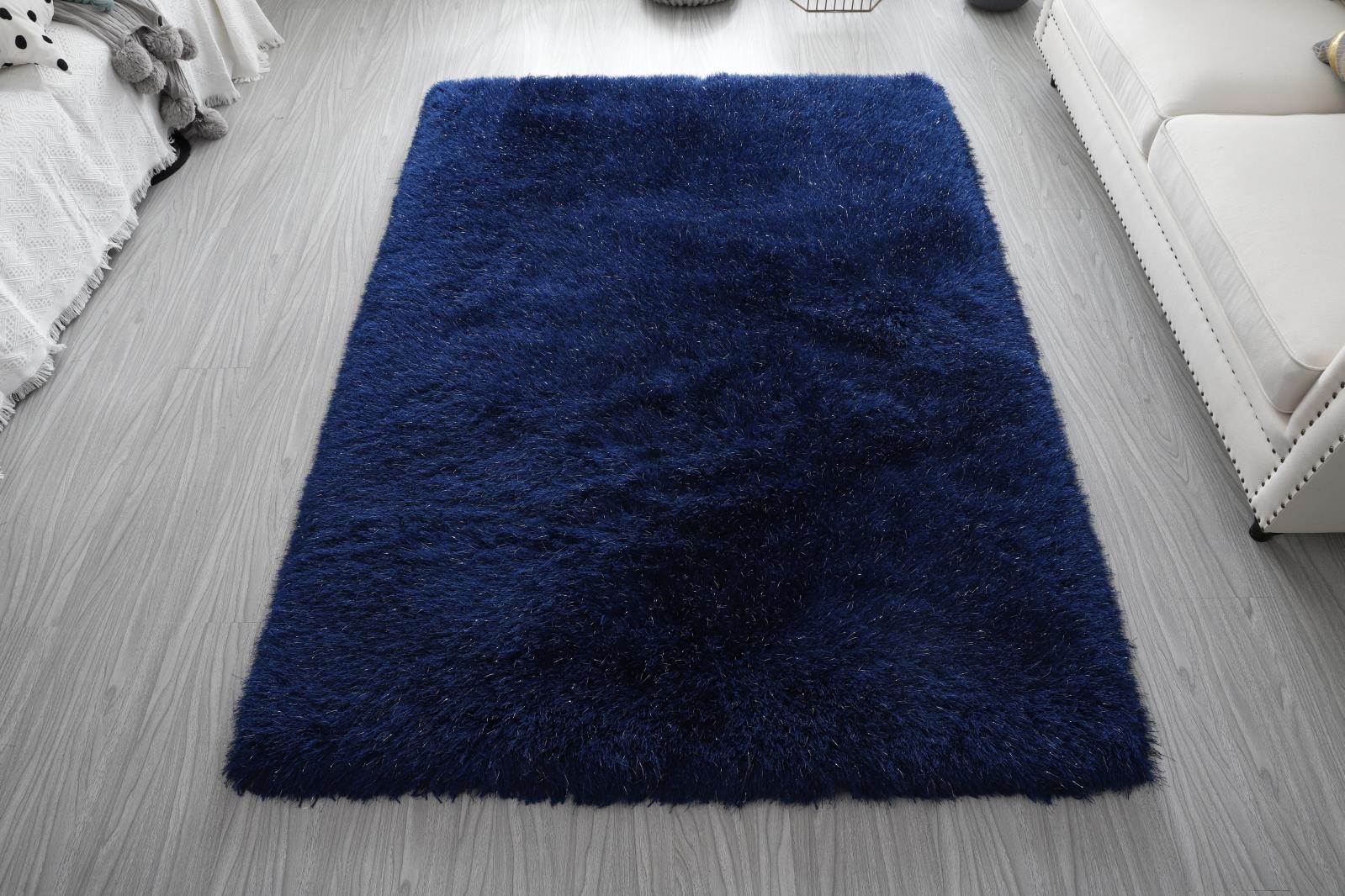 Manhattan MH03 Navy Blue Shag Rug — view 7