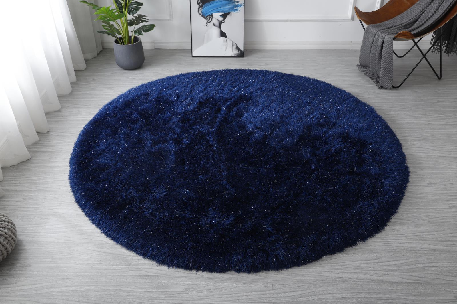 Manhattan MH03 Navy Blue Shag Rug — view 11