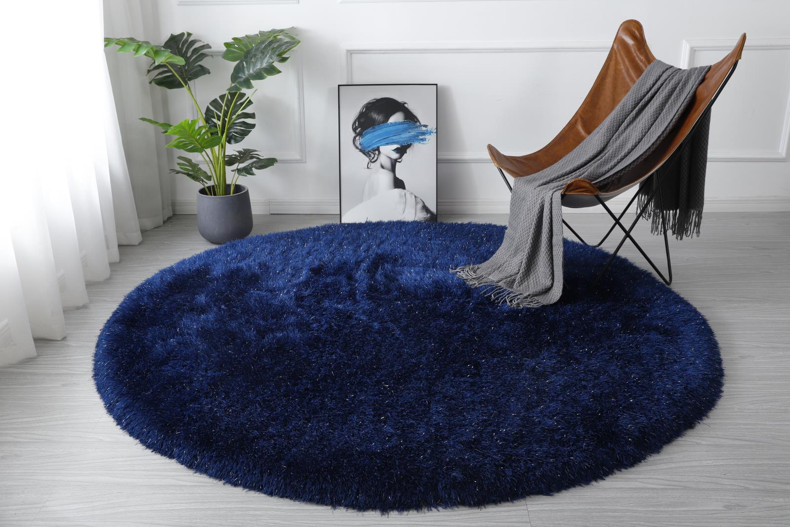 Manhattan MH03 Navy Blue Shag Rug — view 12