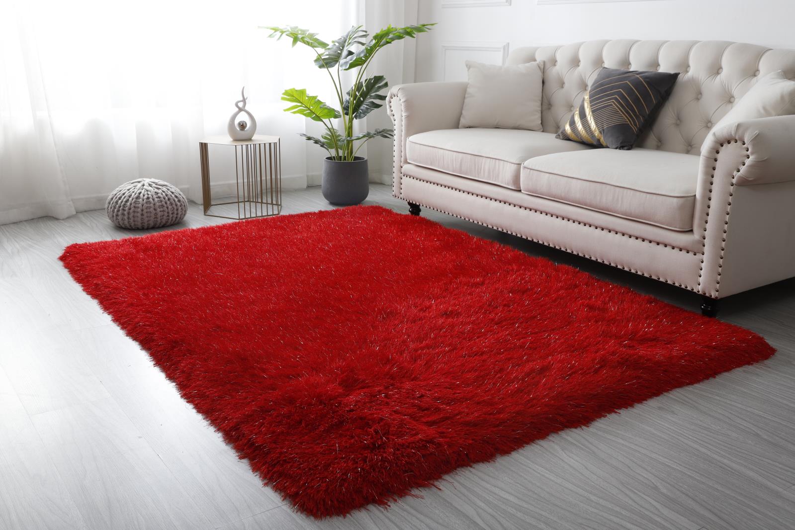 Manhattan MH04 Red Shag Rug — view 2