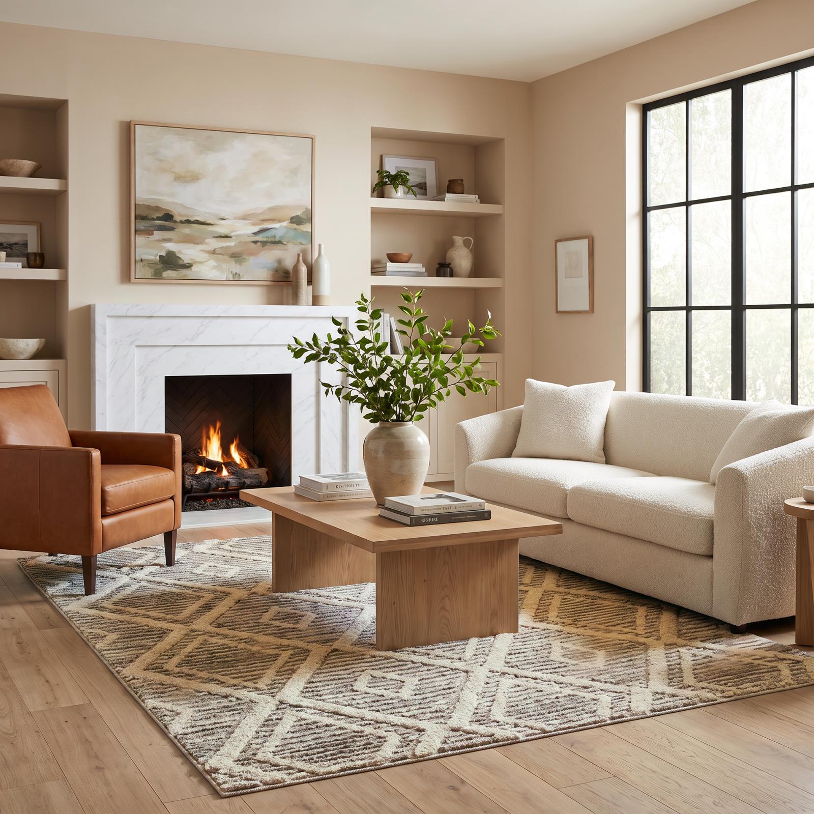 Bora BR01 Ivory Area Rug