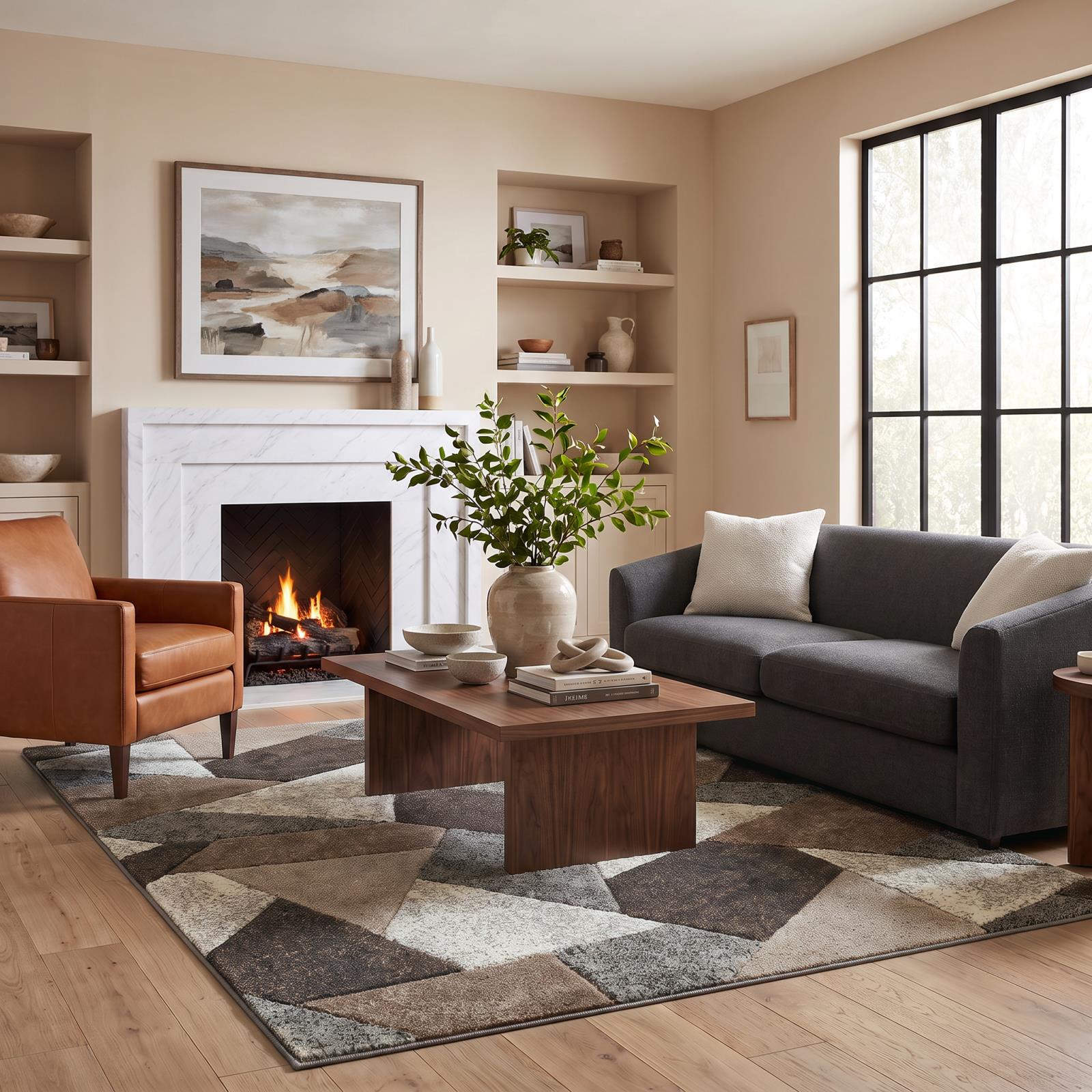 Bora BR02 Brown Area Rug