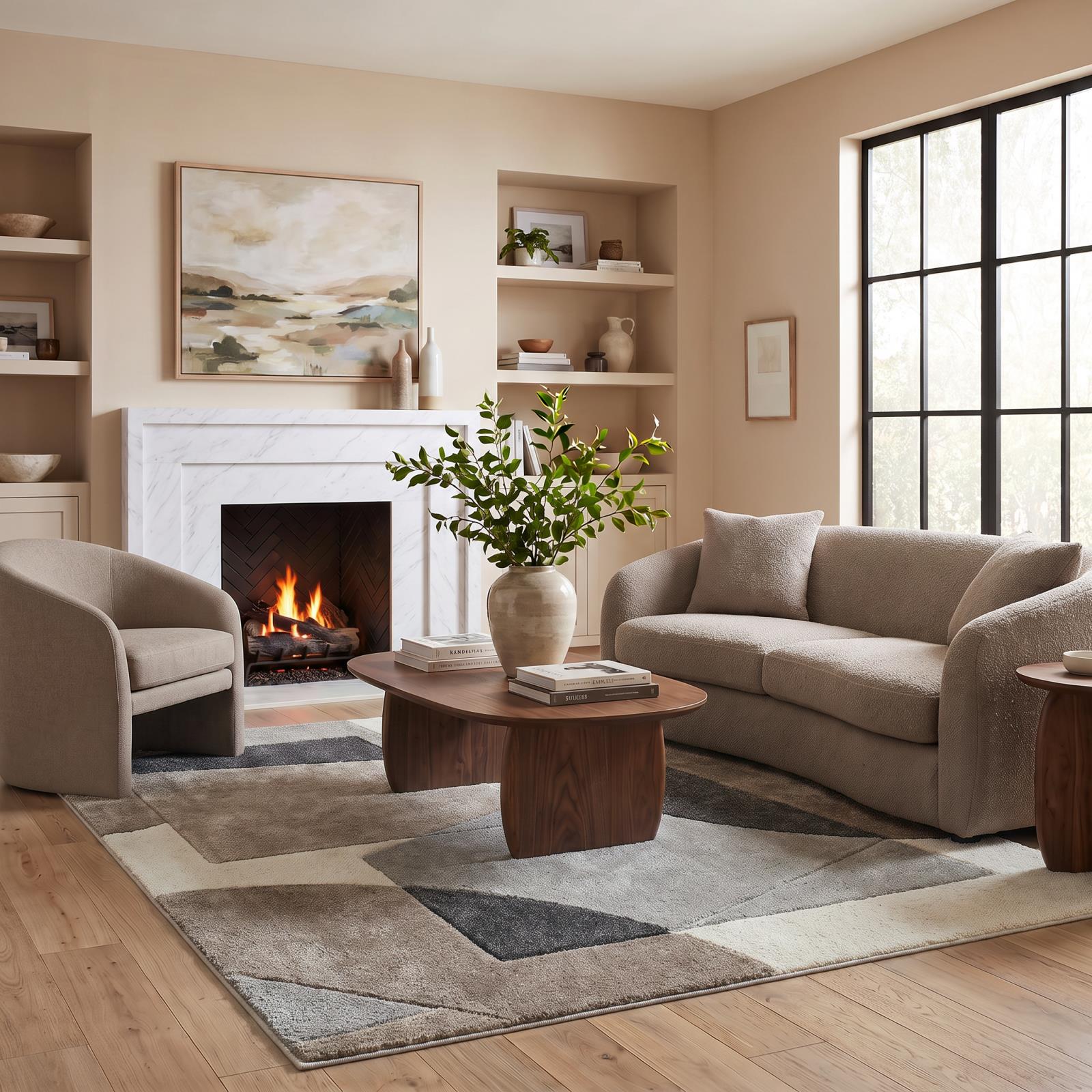 Bora BR03 Ivory Area Rug