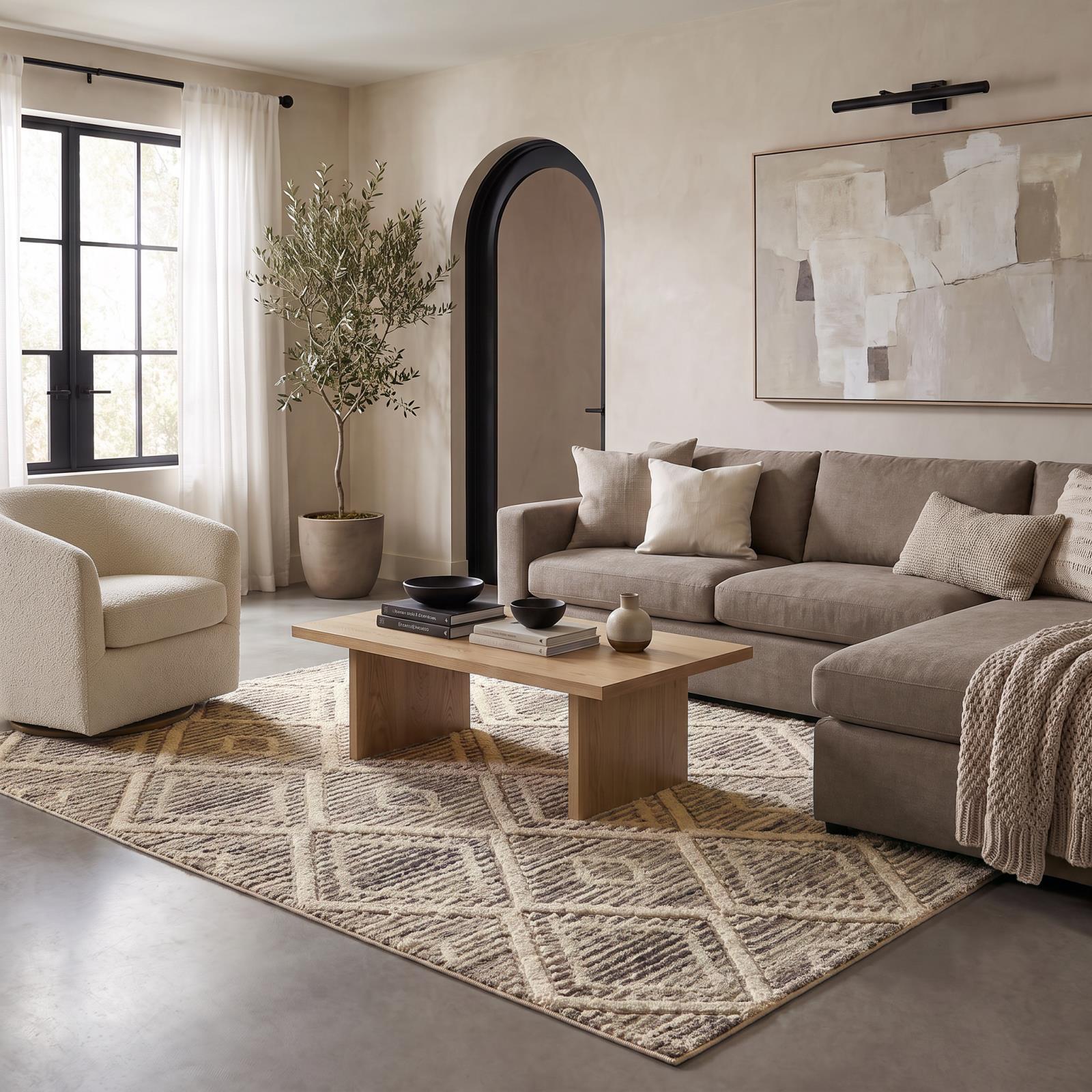 Bora BR01 Ivory Area Rug — view 5