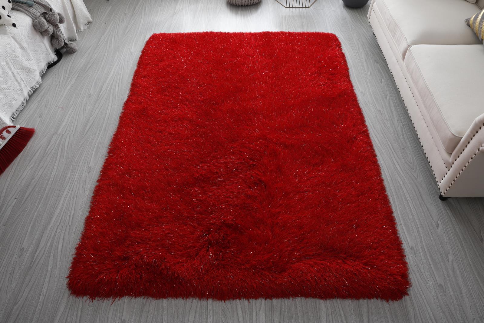 Manhattan MH04 Red Shag Rug — view 4