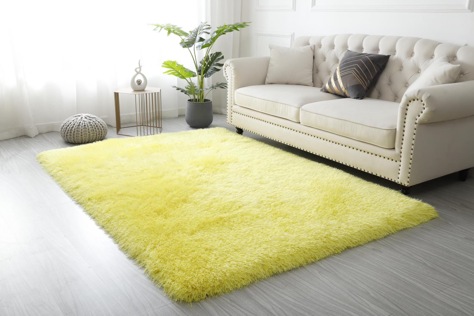 Manhattan MH09 Yellow Shag Rug — view 5