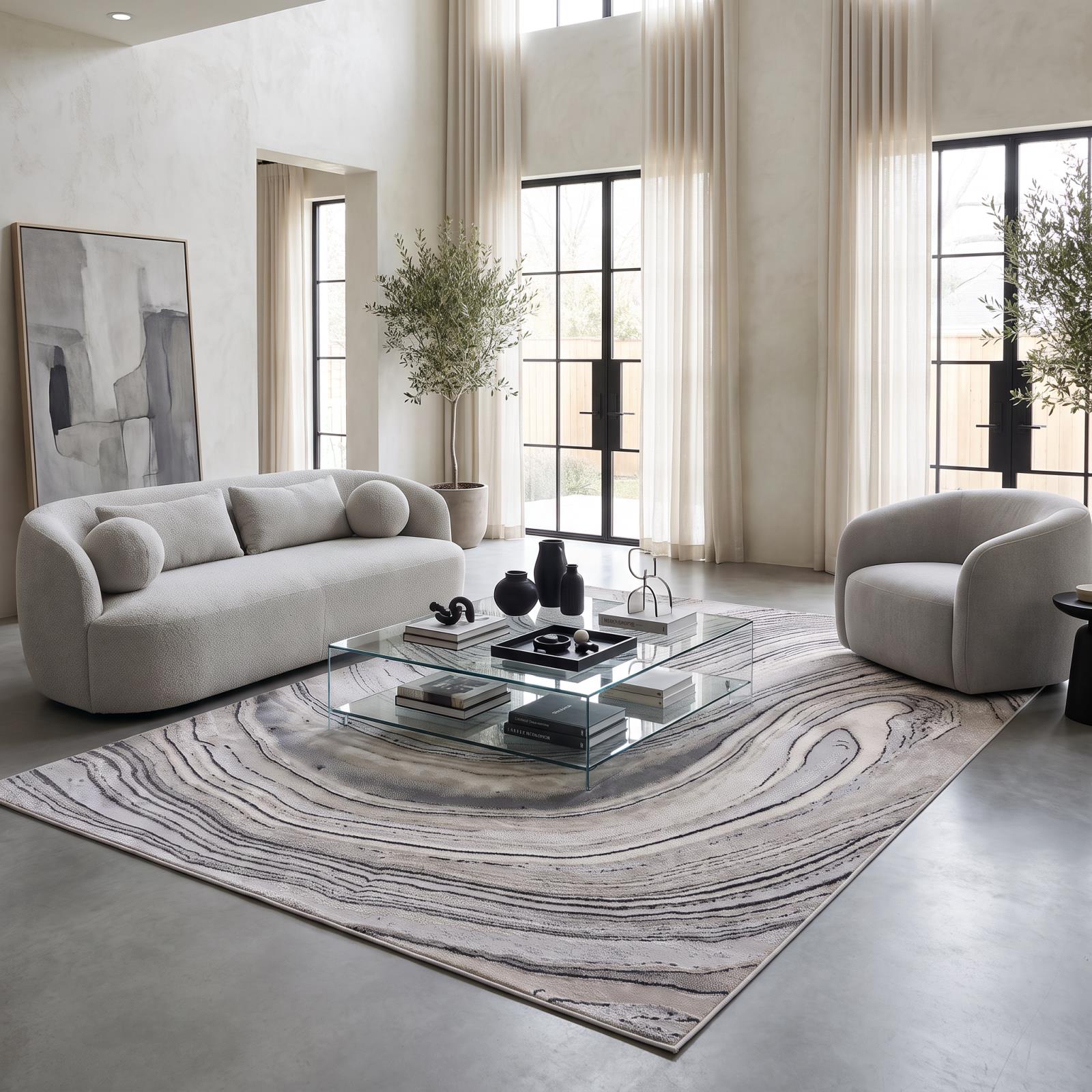 Nevada NV08 Light Gray Area Rug