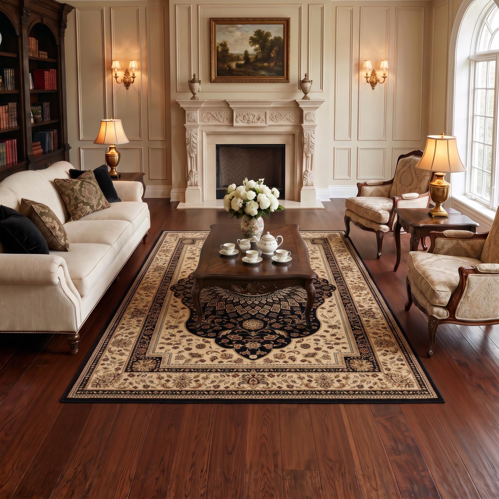 Izmir IZ09 Black Area Rug