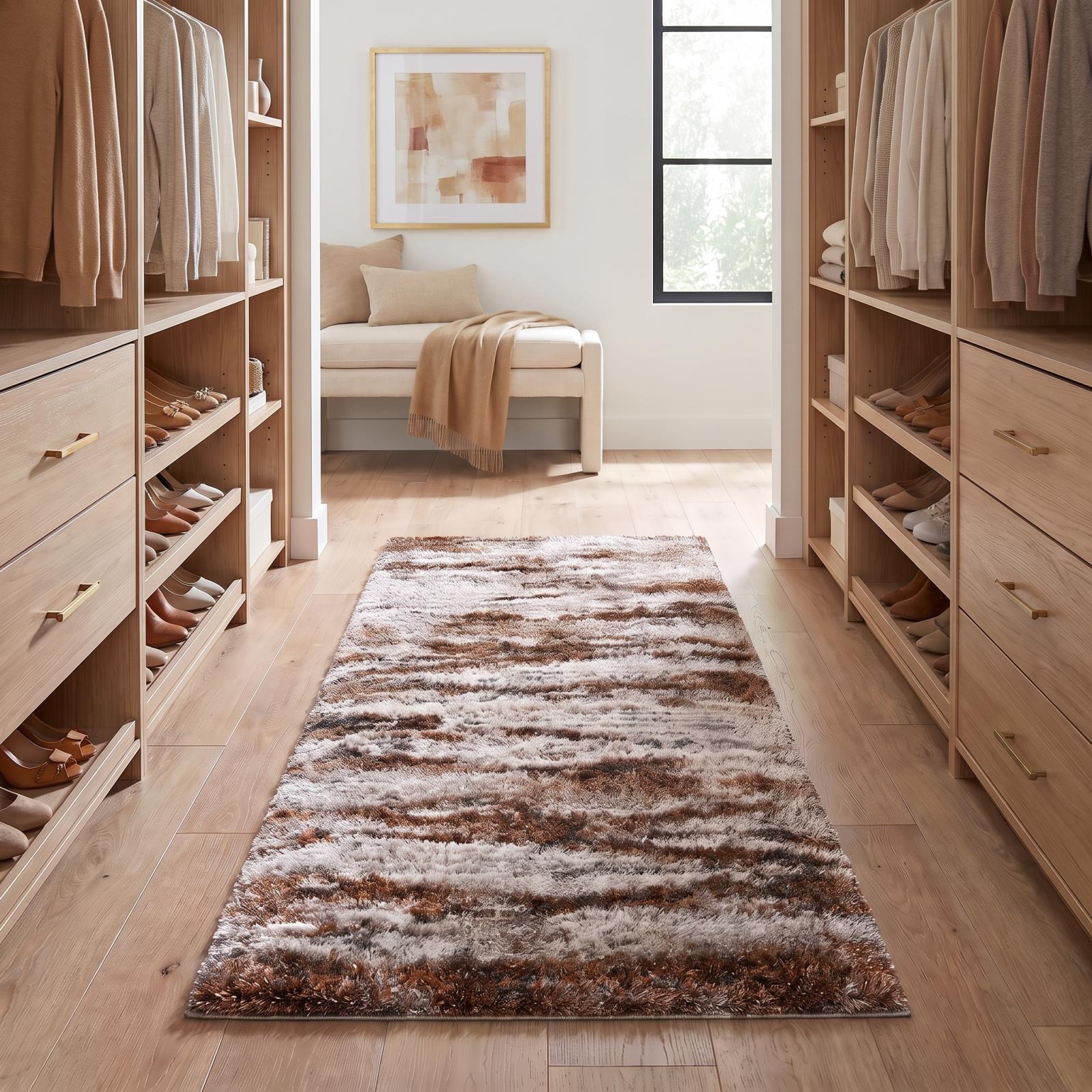 Emily EY07 Beige Shag Rug — view 7